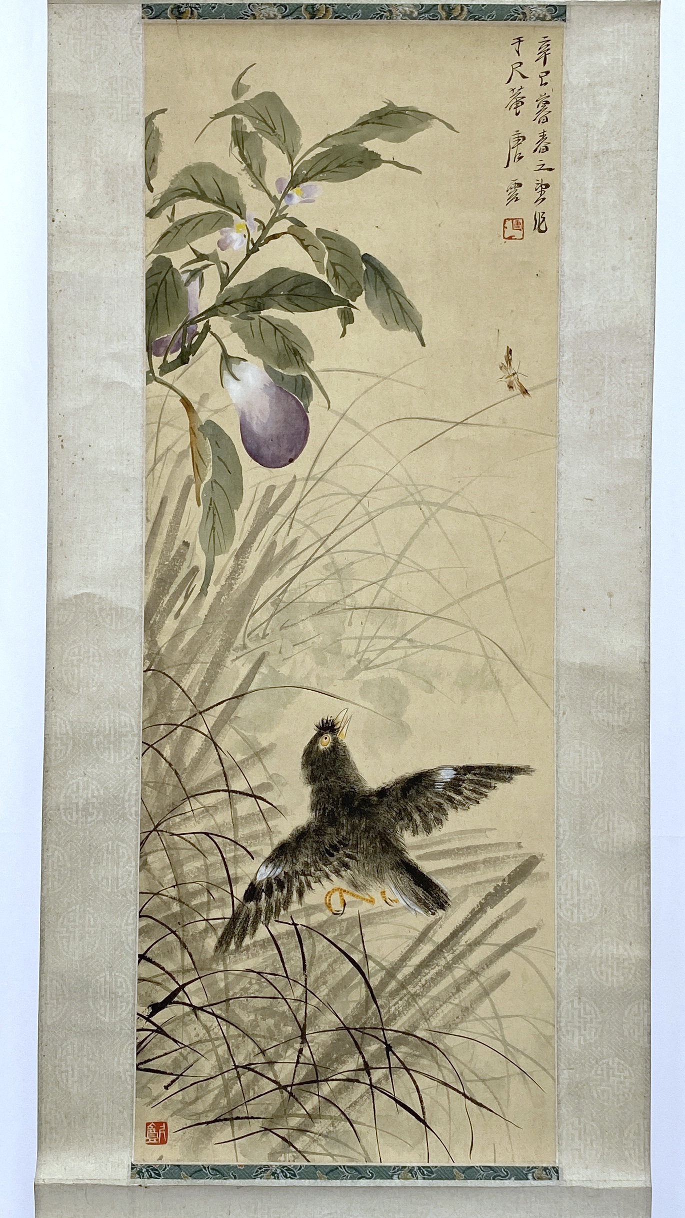 10343	「唐雲」画 花鳥図 軸	81×29.8cm