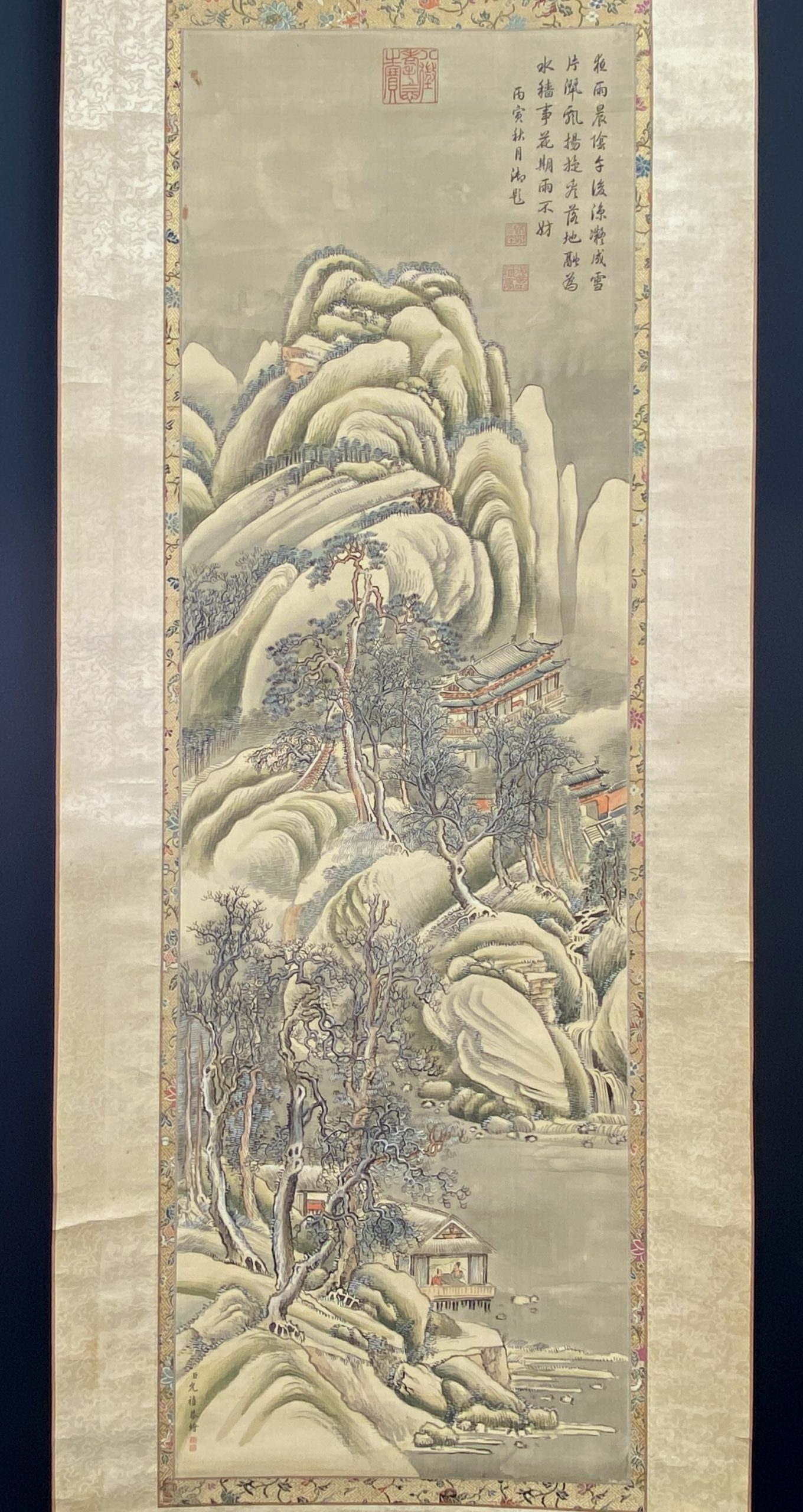 30605	「允禧」画 山水人物図 軸	128.5×40cm