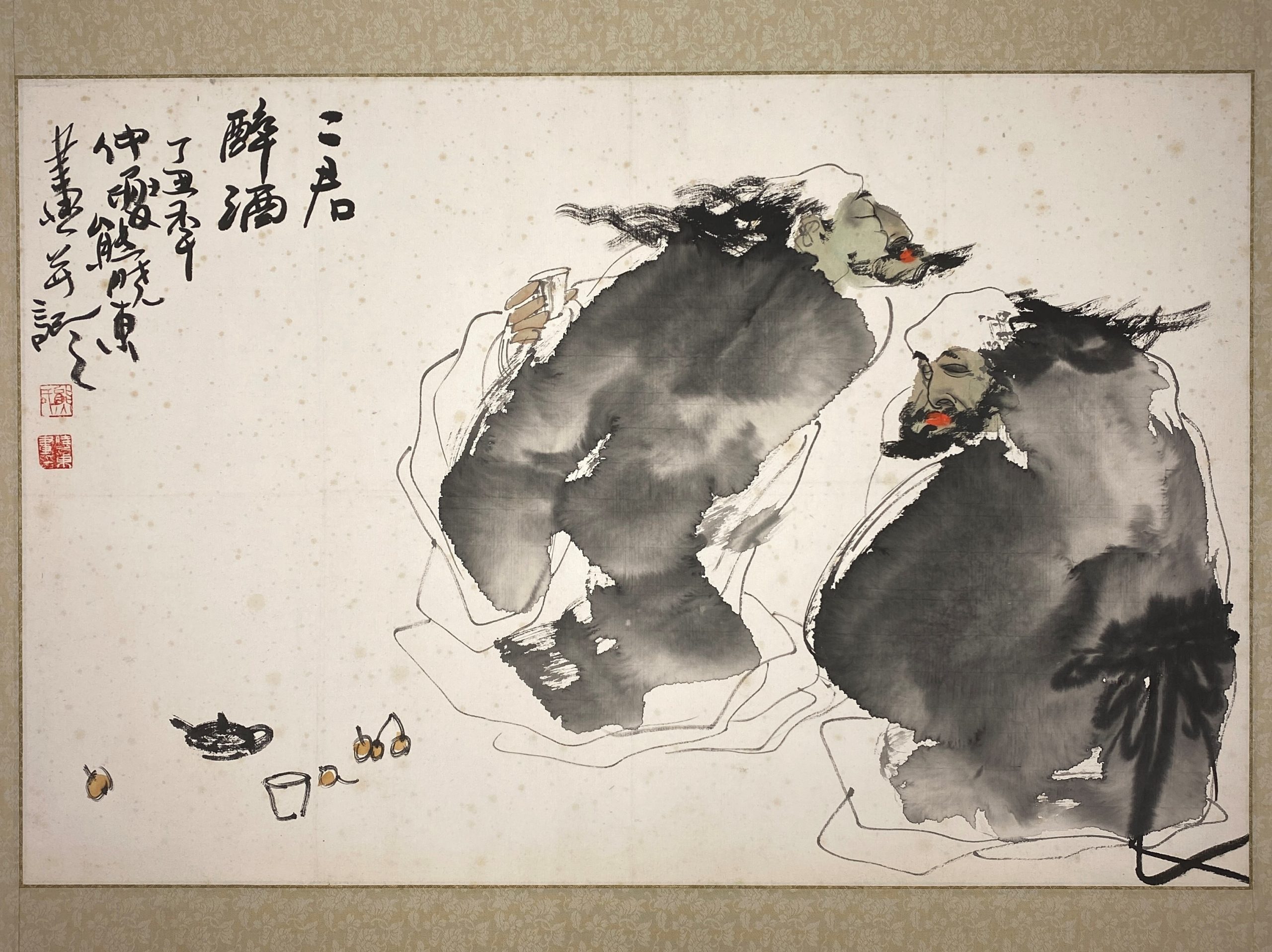 23646	「熊暁東」画 人物図 額等 計2件	45.5×69.5㎝ 67.5×69㎝