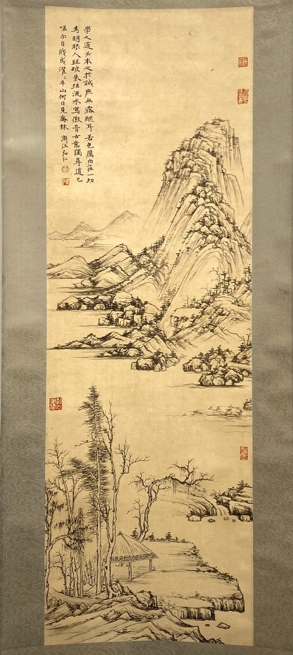 24691	「漸江」画 山水図 軸	99×32.5㎝