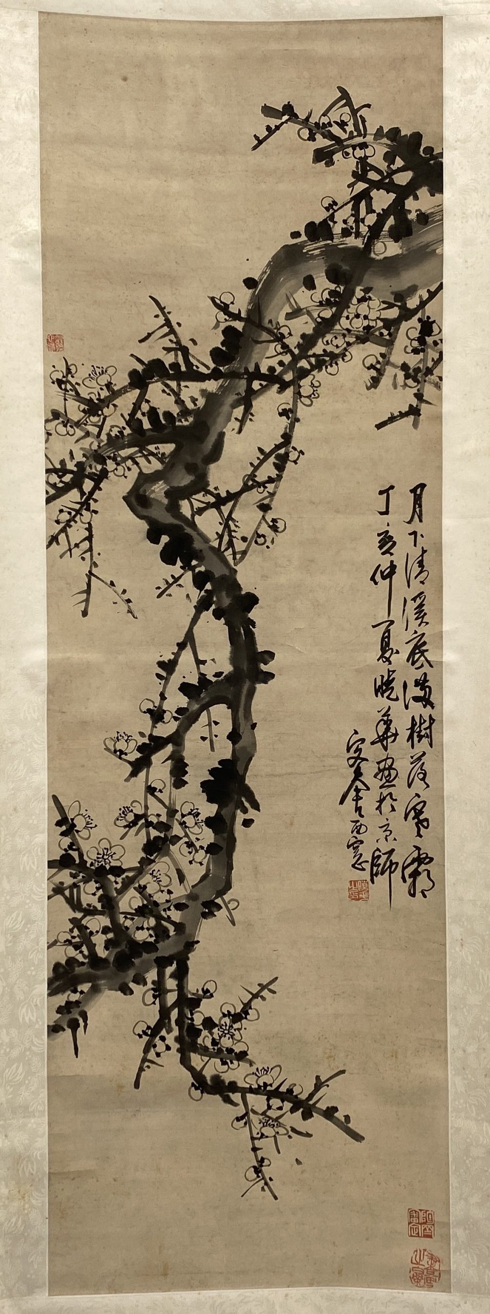 27671	「暁華」画 白梅図 軸	131×41.5㎝