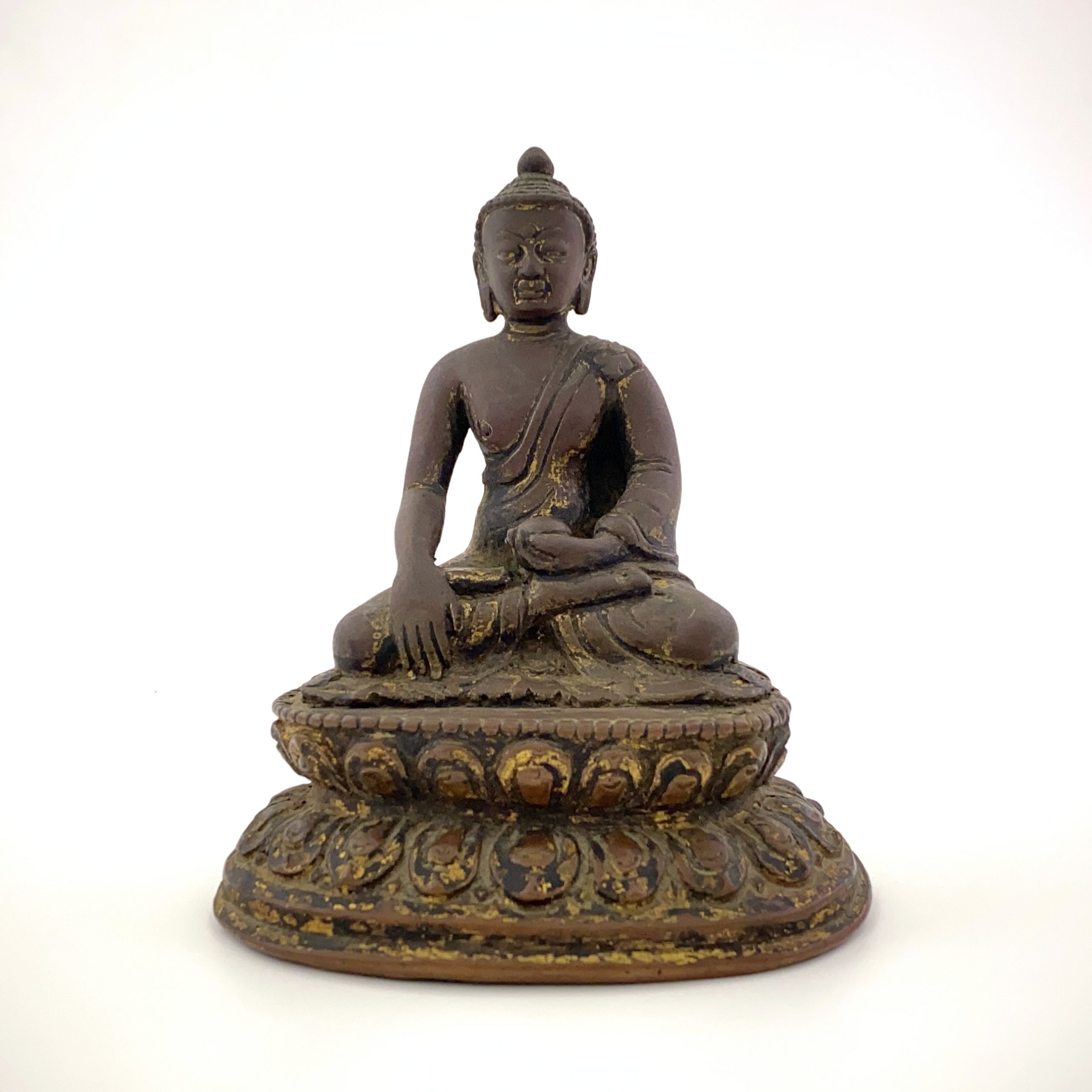 30517	西蔵十四/十五世紀 銅鎏金 阿弥陀佛坐像