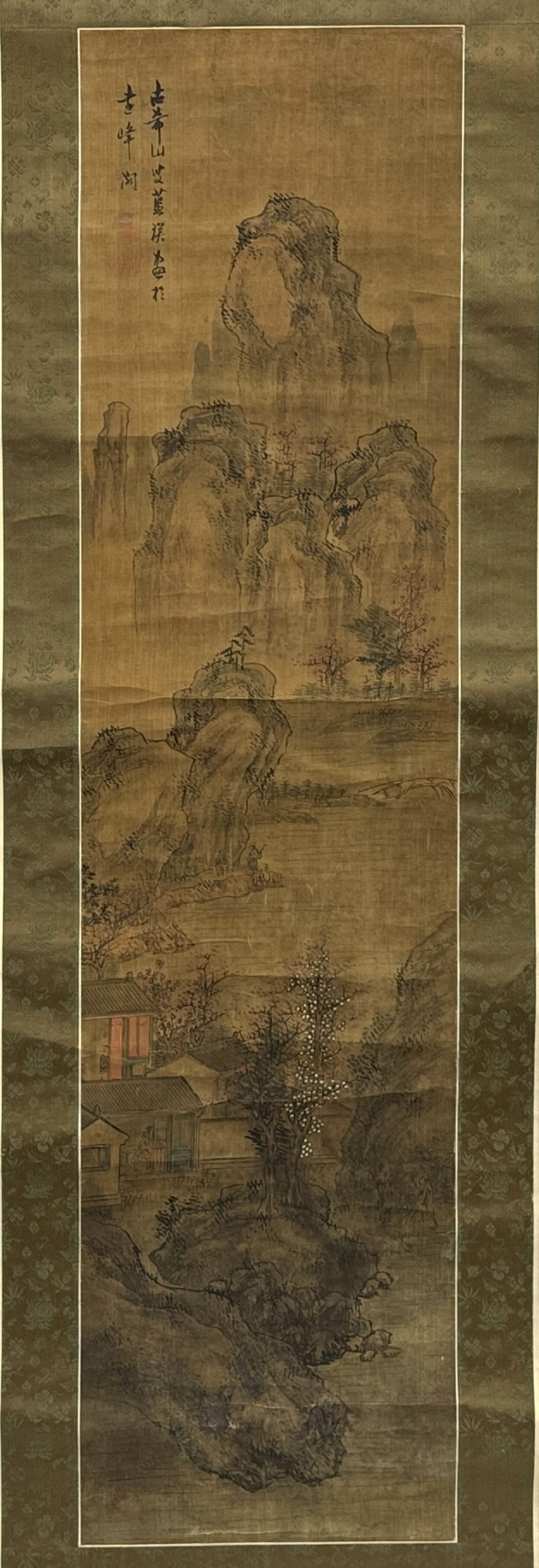 31707	「藍瑛」画 山水図 軸	141×35㎝