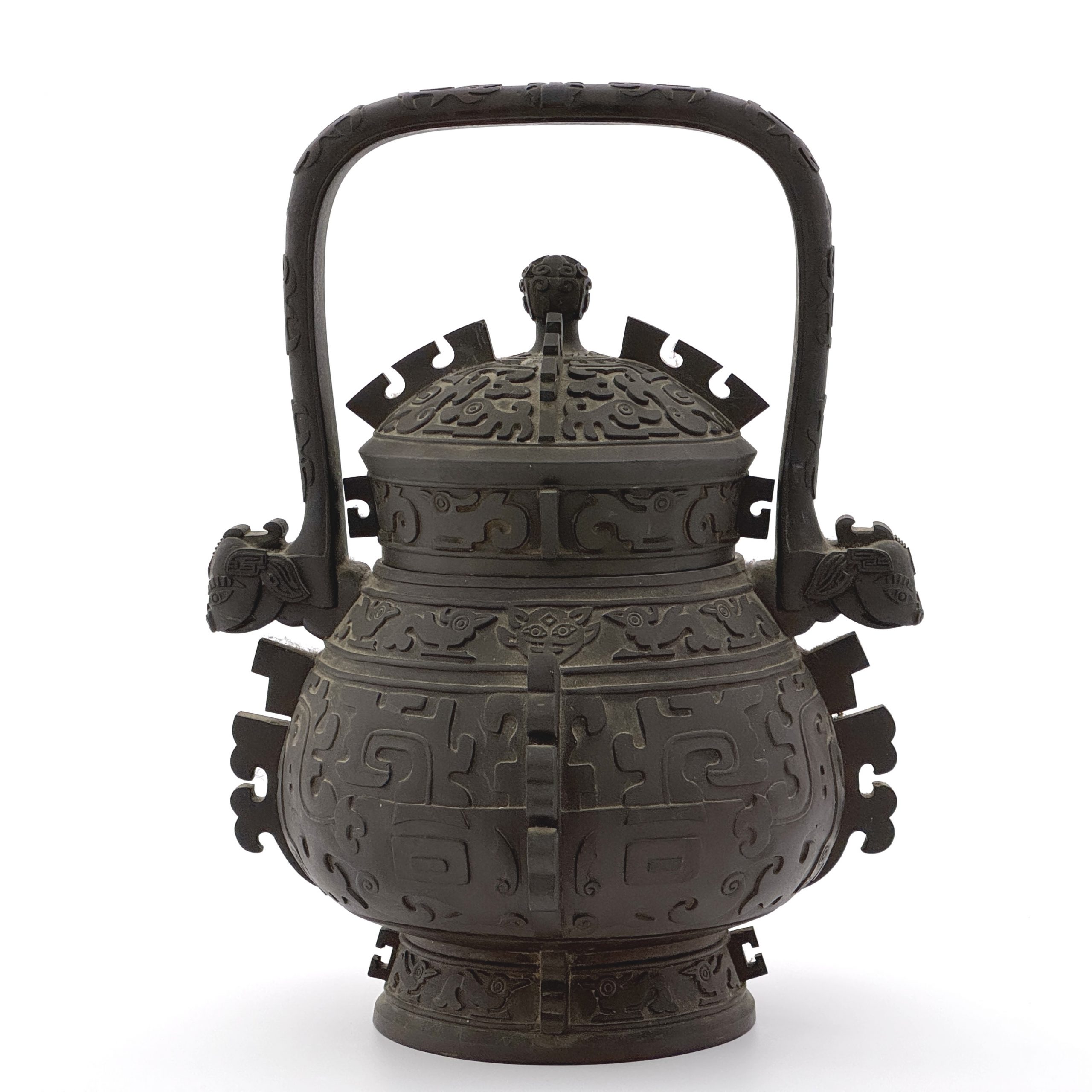34158	「李王家美術工場」造 銅 饕餮紋 鉅