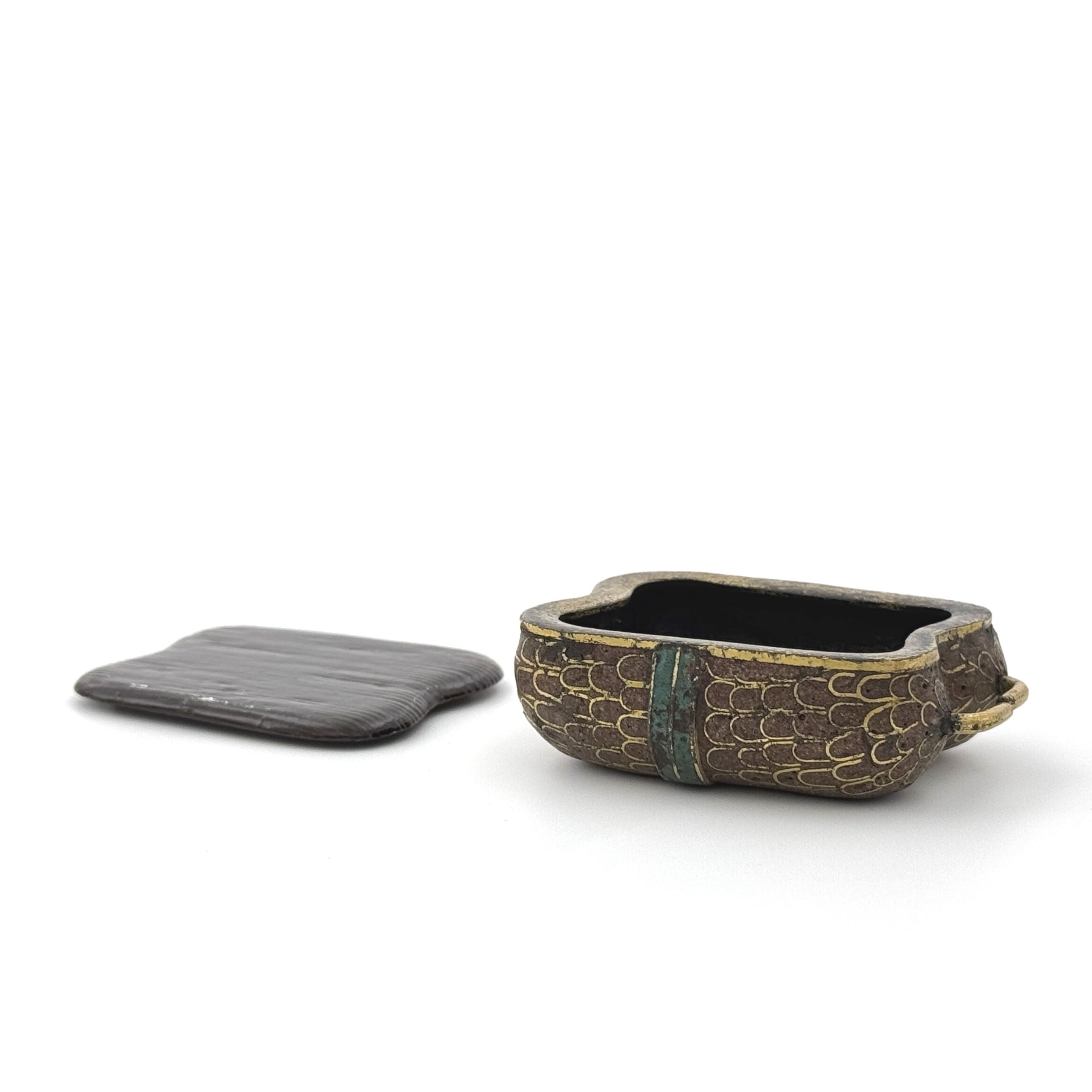 34022	明 銅鎏金局部琺瑯 洗 秦峰男収蔵品