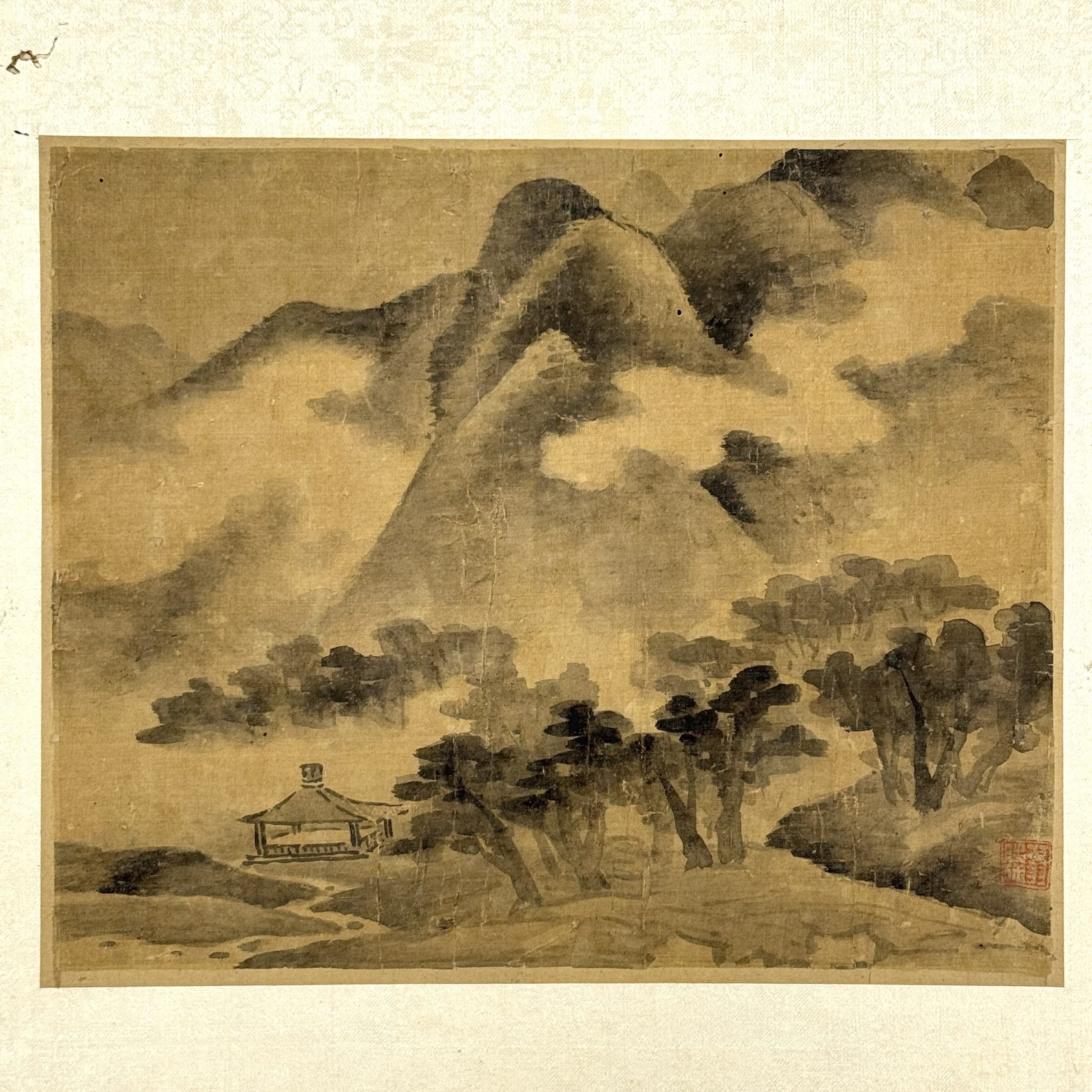 34318	清「翁陵」画 山水図 冊 全十二図	19.5×23.5㎝ 27.5×29㎝