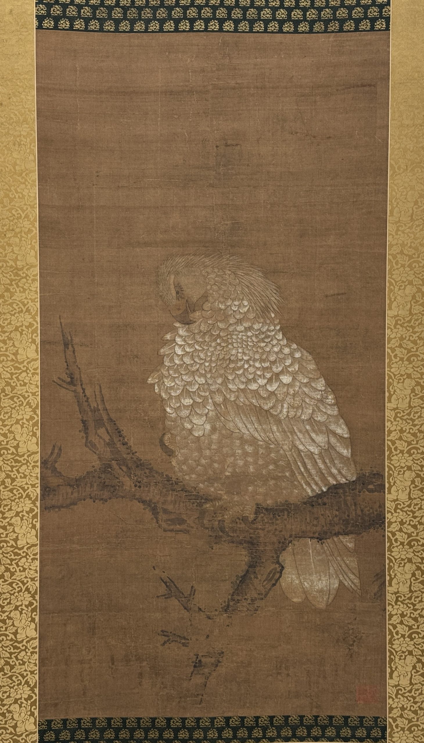 34333	「夏圭」画 鷹図 軸	101×51.5㎝