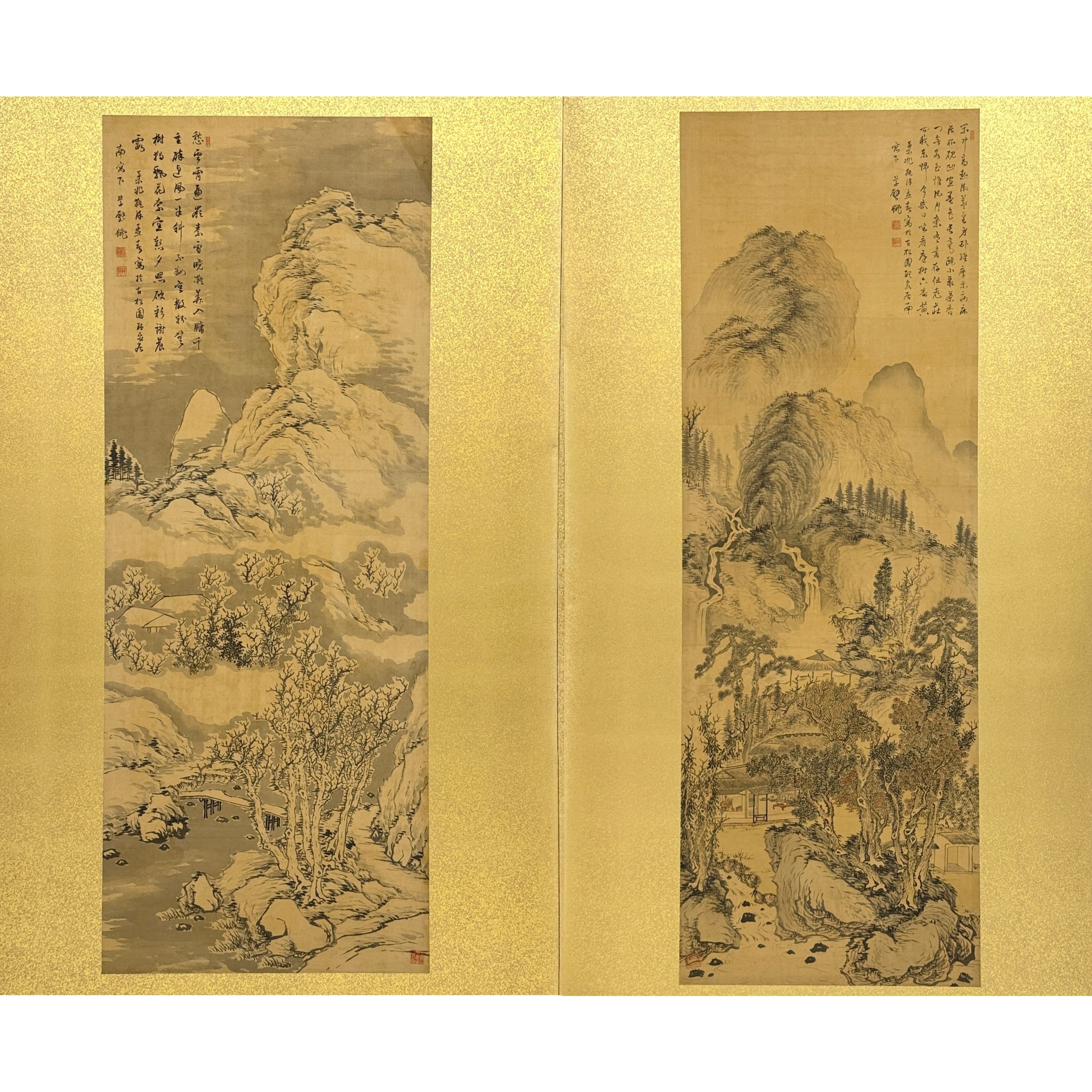 34342	在銘 山水図 屏風	150×51㎝