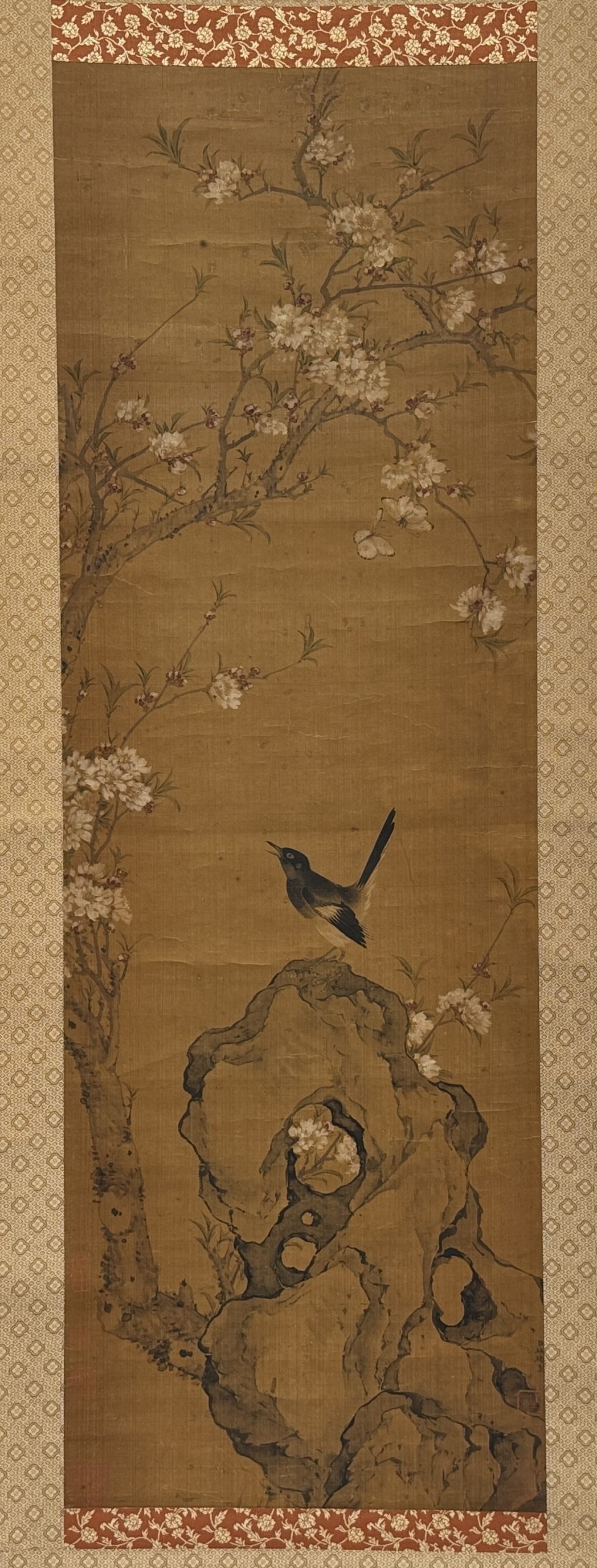 34369	「林椿」画 花鳥図 軸	122×40.5㎝
