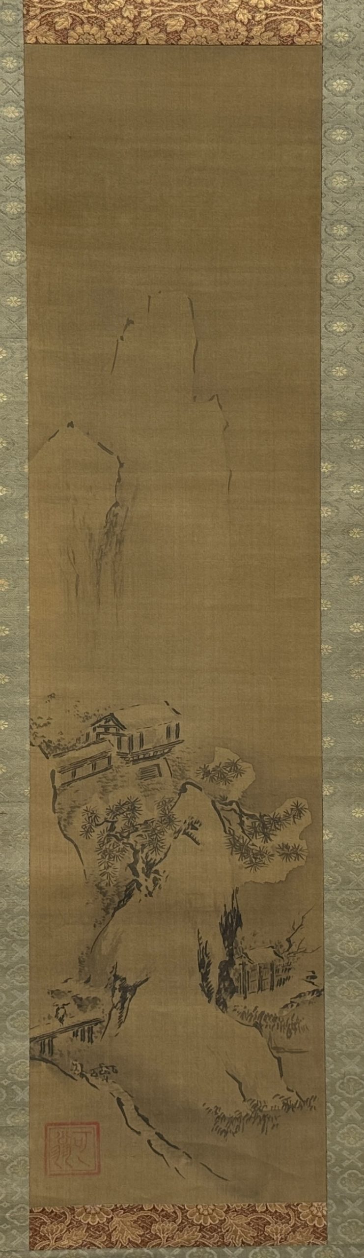 34388	「可翁」画 山水図 軸	69×17.5㎝
