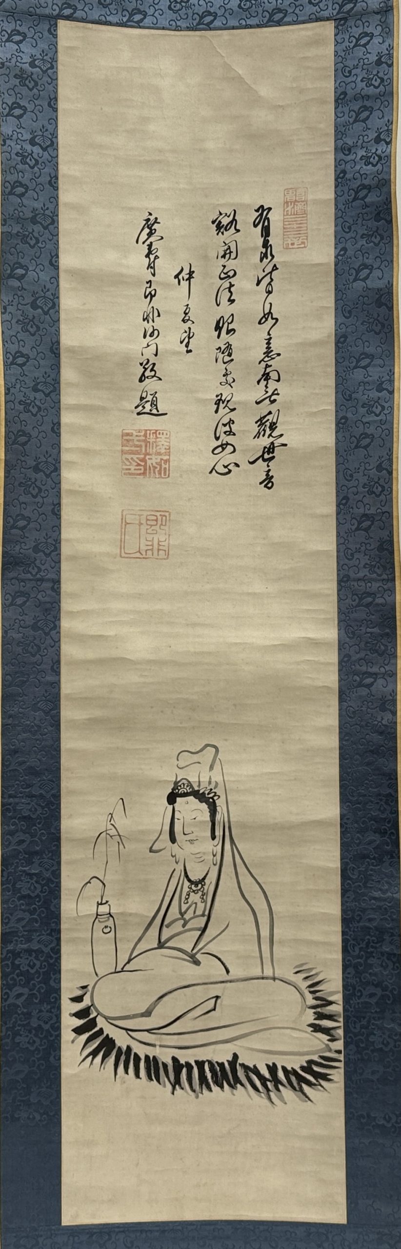 34436	「即非」画 観音図 軸	126×29.5㎝