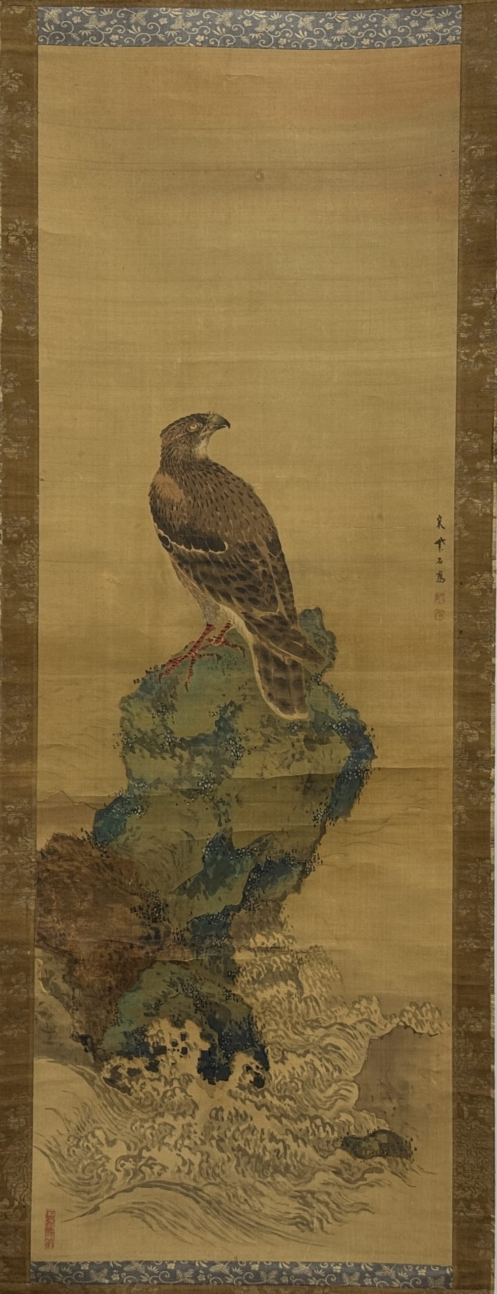 34453	「宋紫石」画 花鳥図 軸	100×34㎝