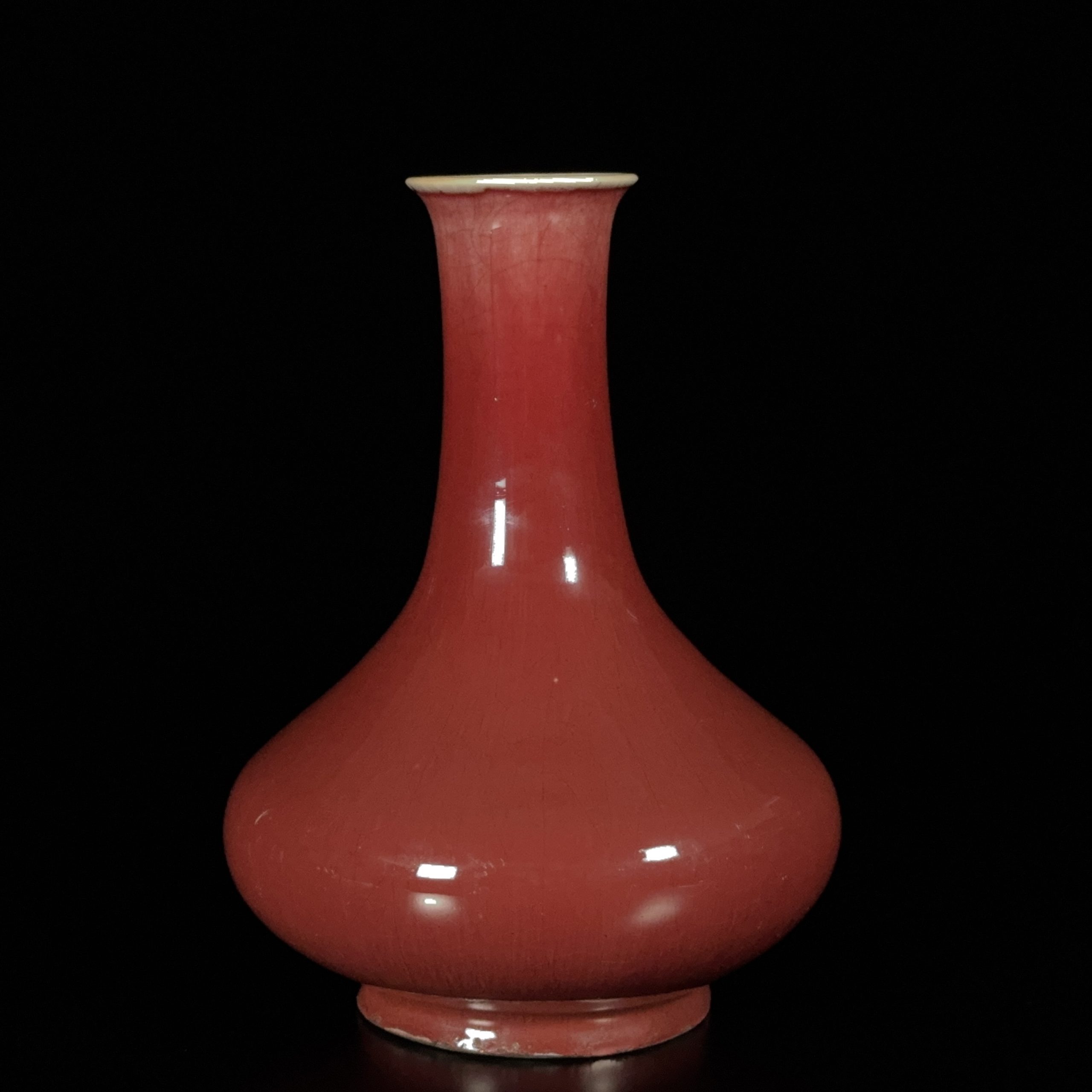 35116	清 紅釉 瓶