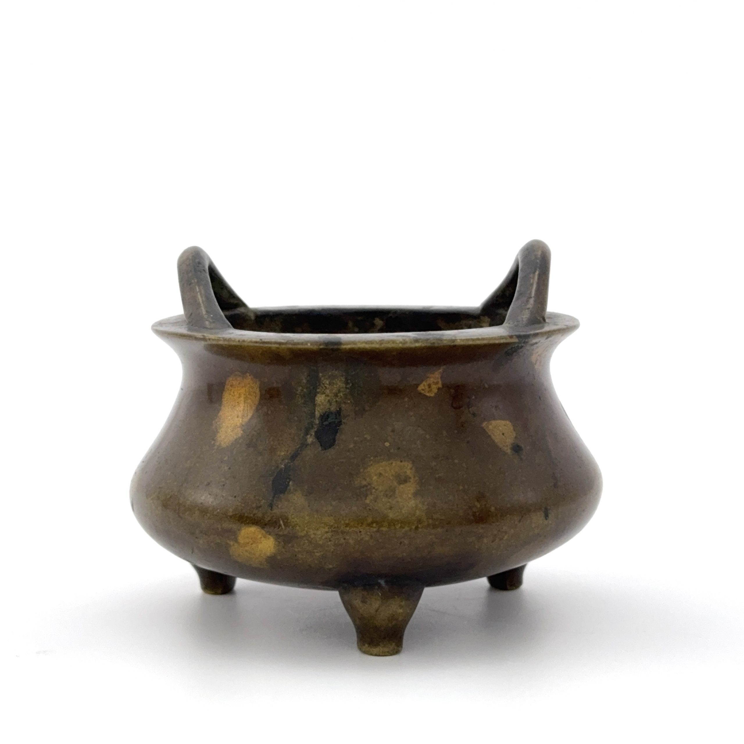 35145	清「宣徳」款 銅點金 橋耳爐