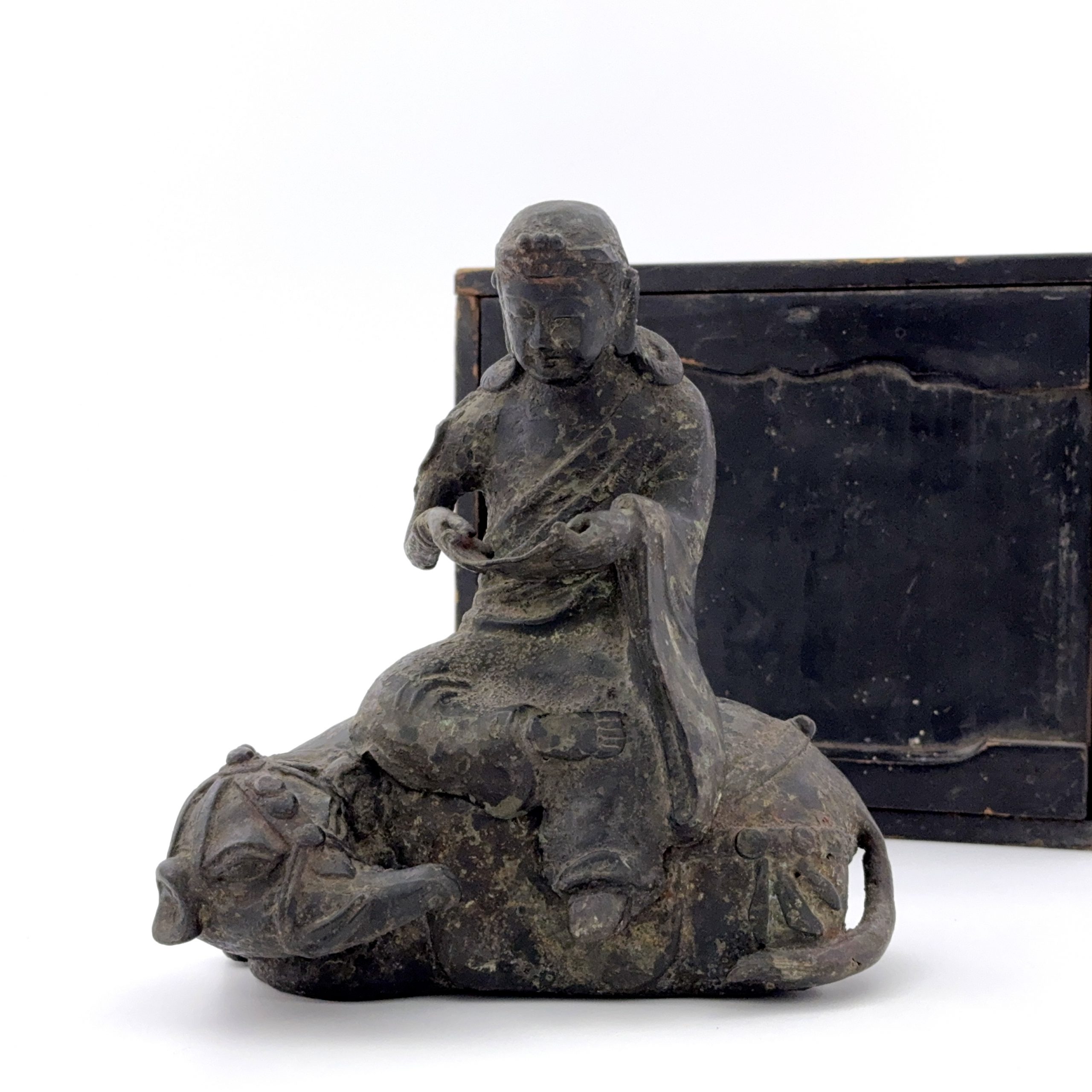 35153	銅漆彩 普賢菩薩形爐