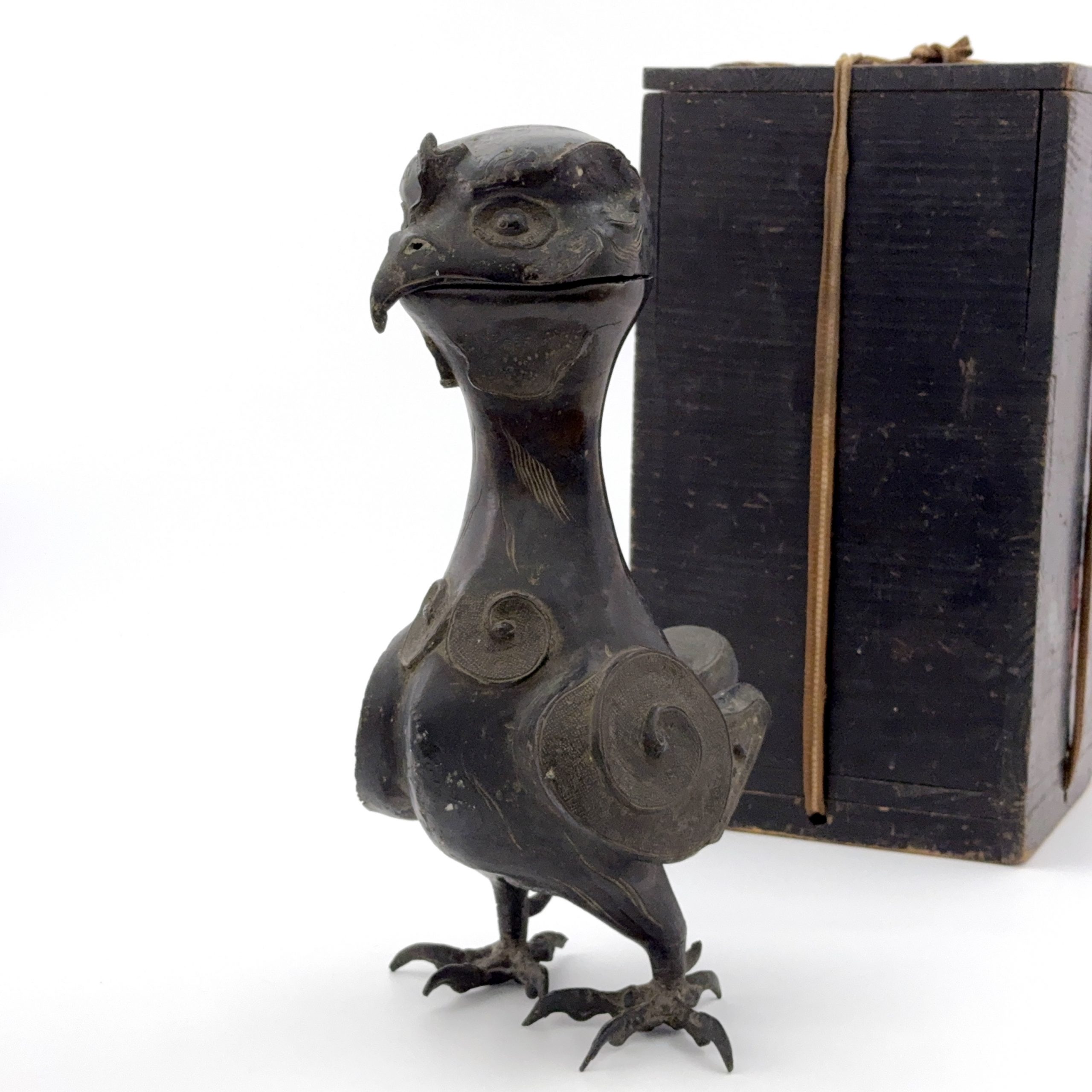 35162	明 銅 鳥形 蓋爐