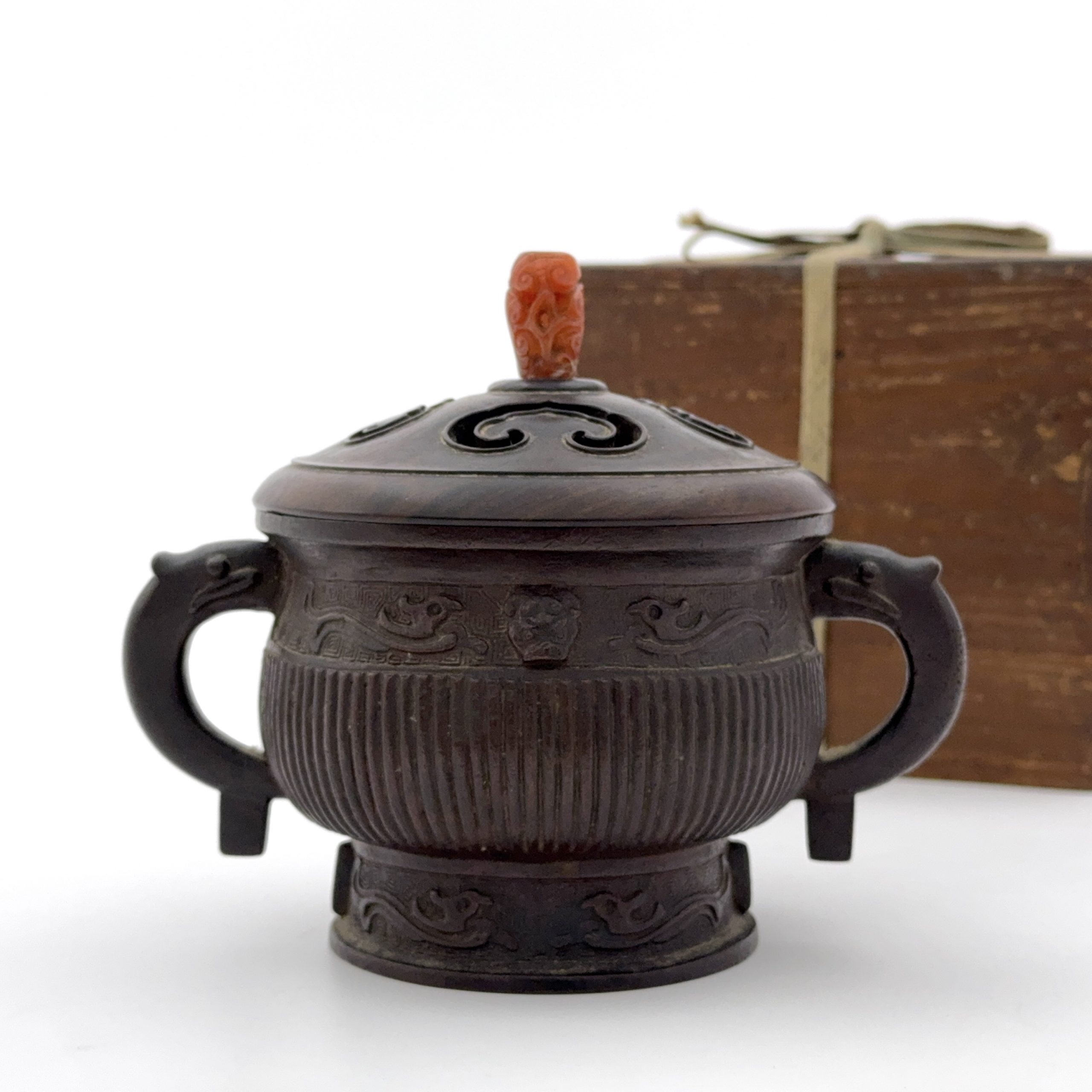 35168	明 銅 鳳凰紋 箟式爐