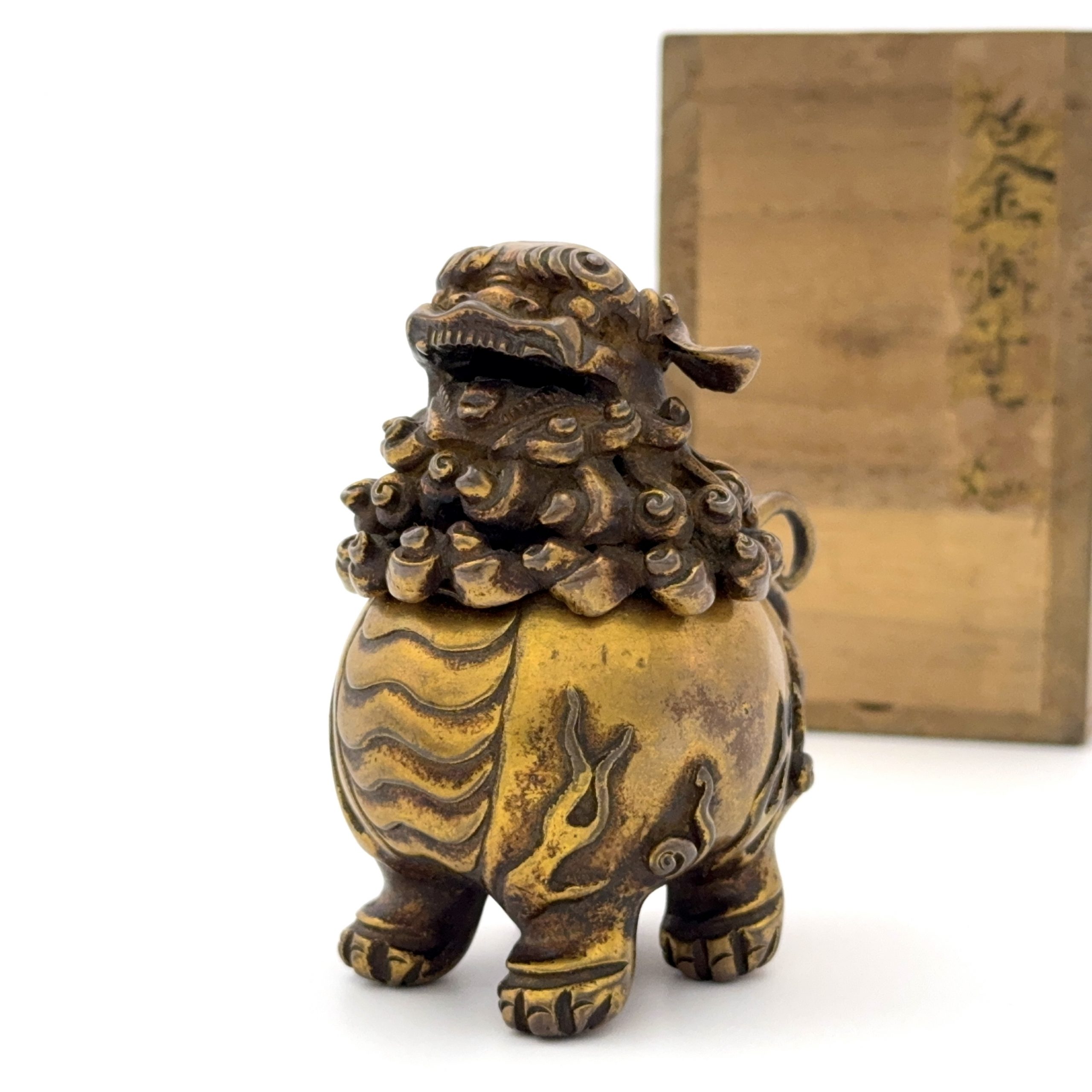 35171	銅鎏金 獅子形 蓋爐