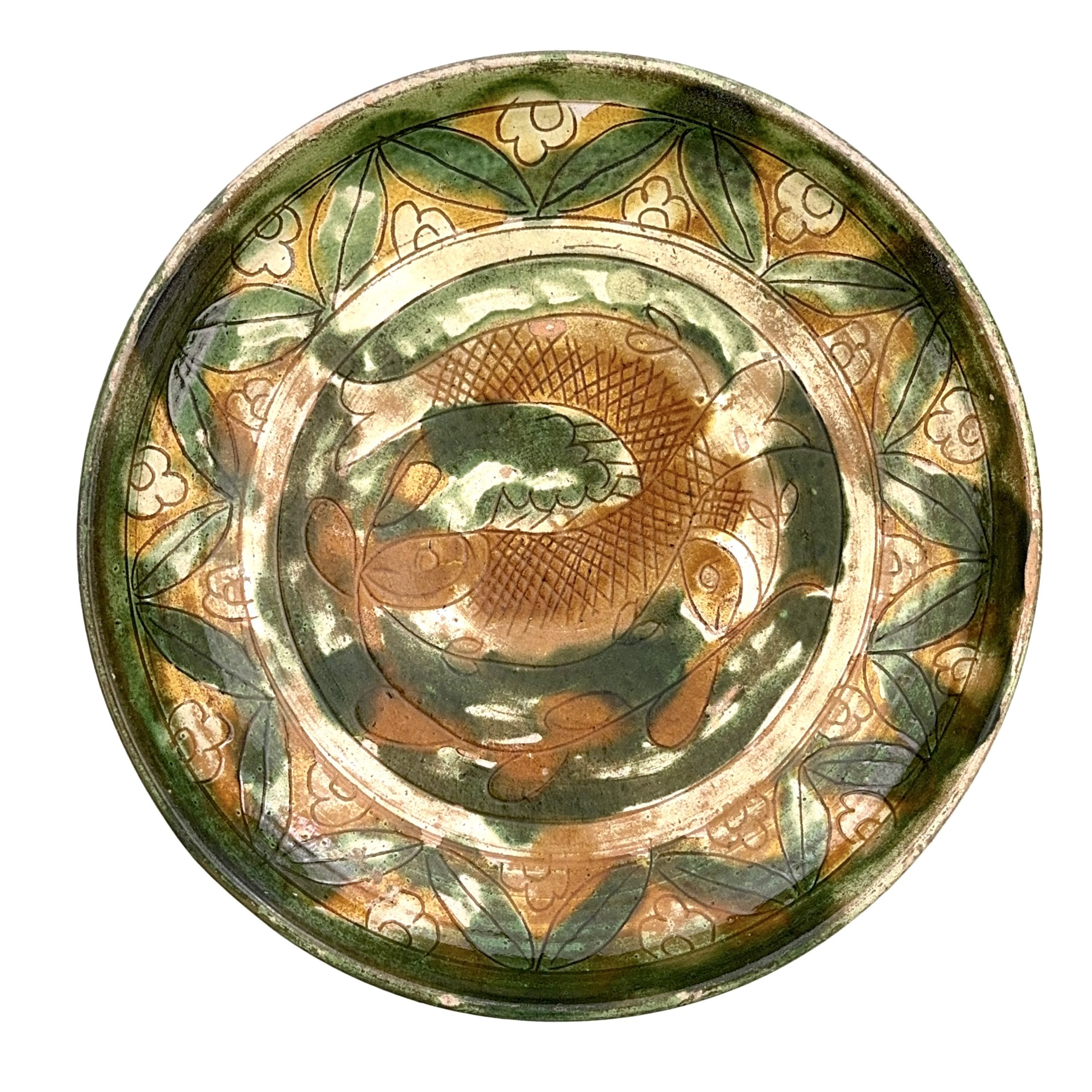 35034	遼 三彩 雙魚紋 盤  Lot1～53秦峰男収蔵品