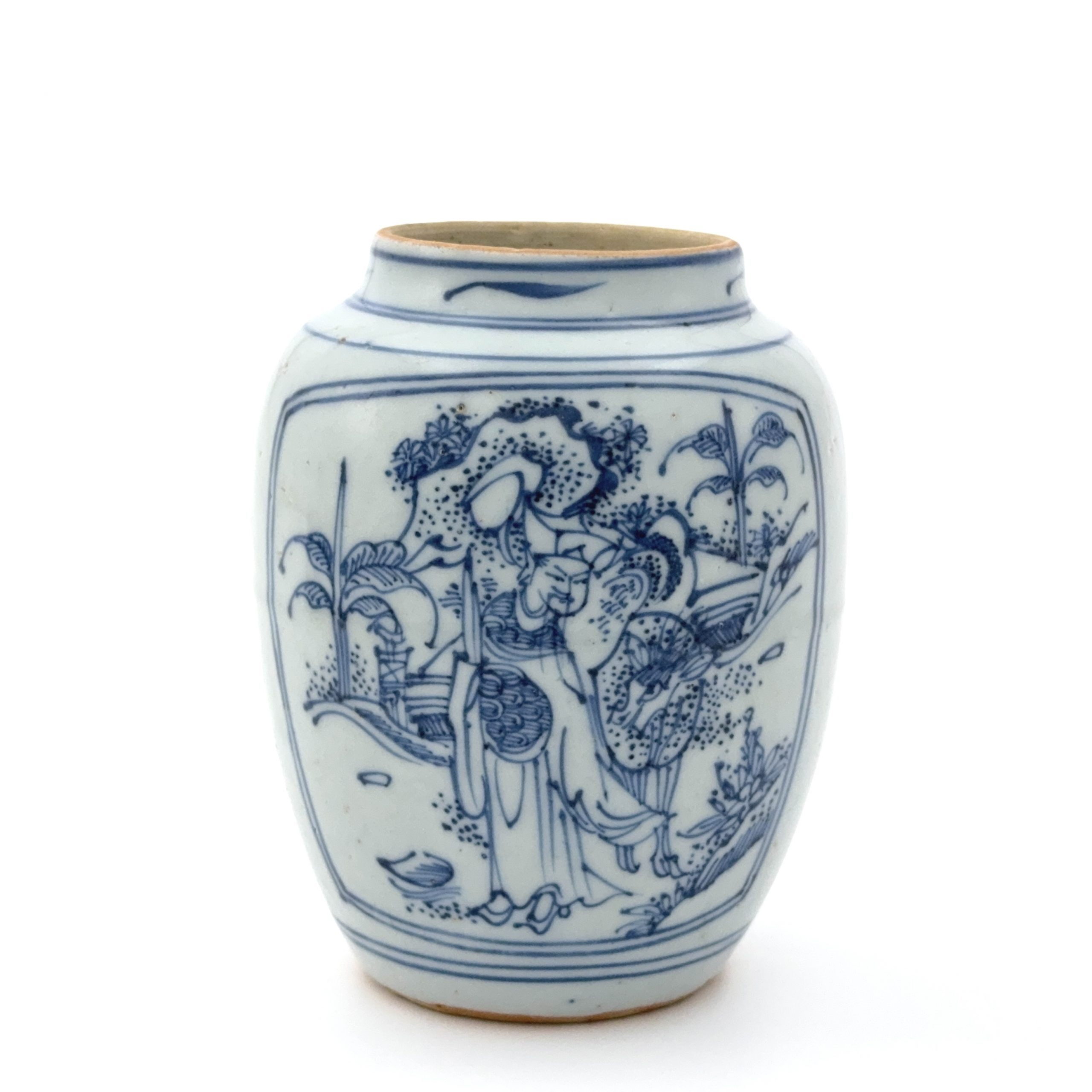 35080	明 青花 人物図 瓶