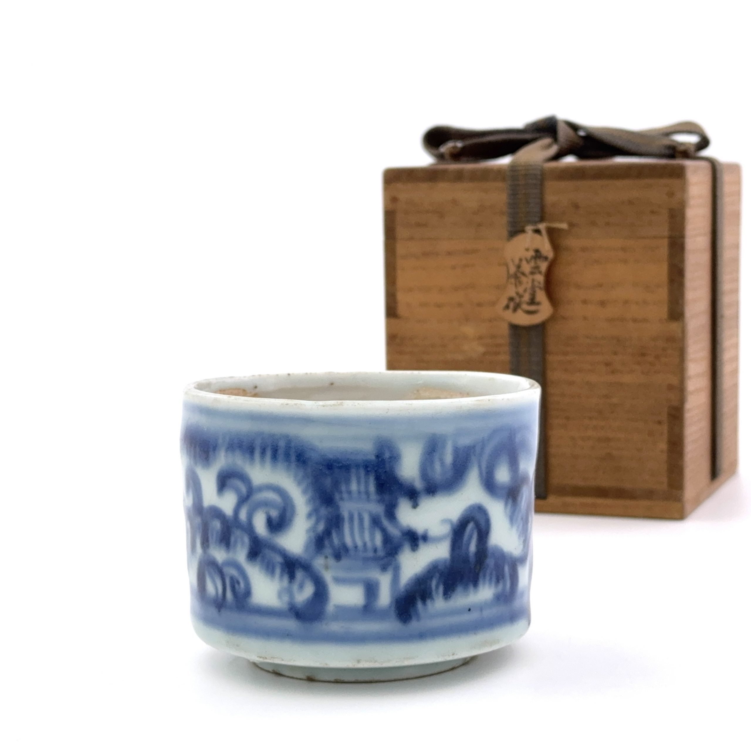 35090	明空白期 青花 雲紋 碗