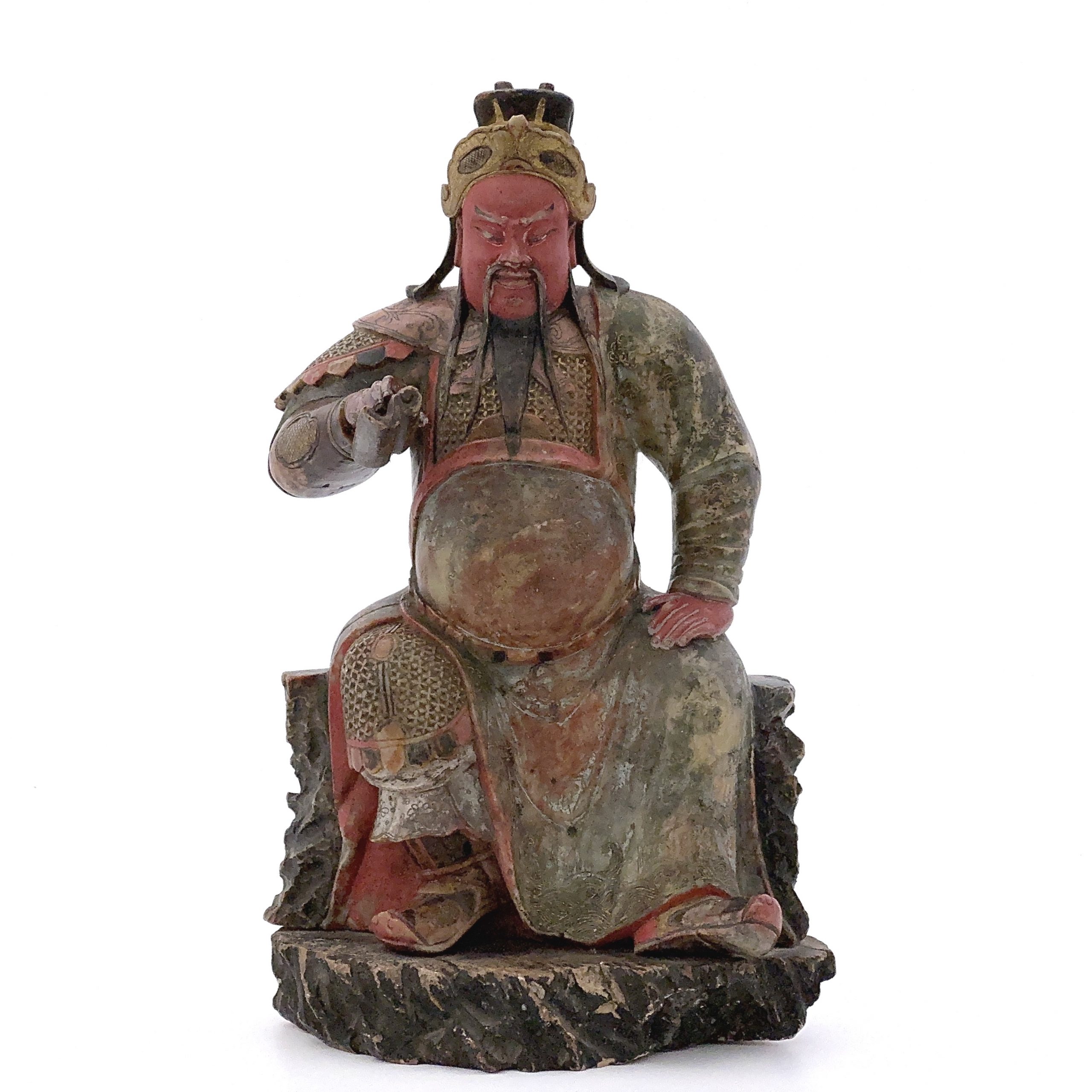 35274	在銘 寿山石雕 武人坐像