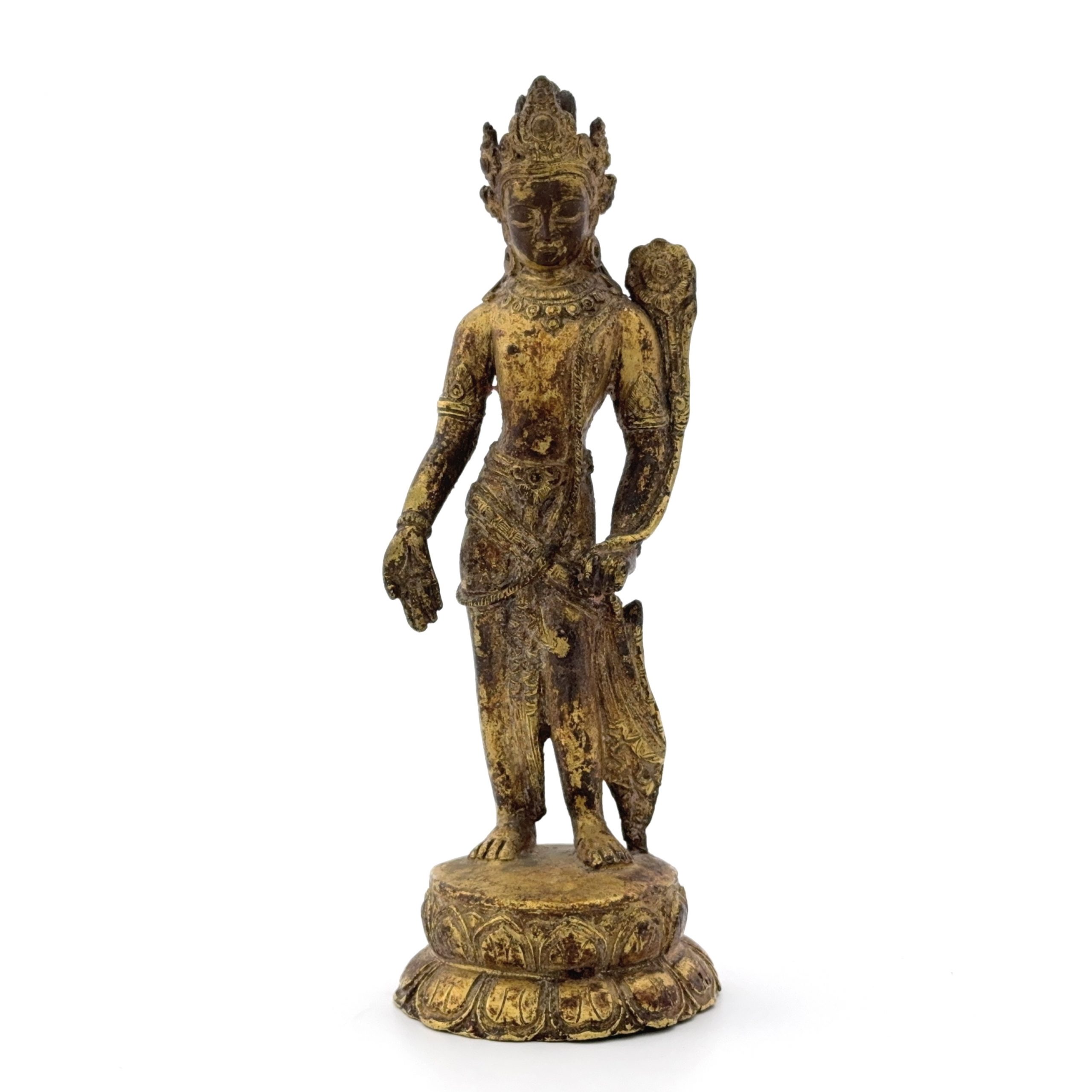 35319	尼泊尓十六世紀 銅鎏金 菩薩立像