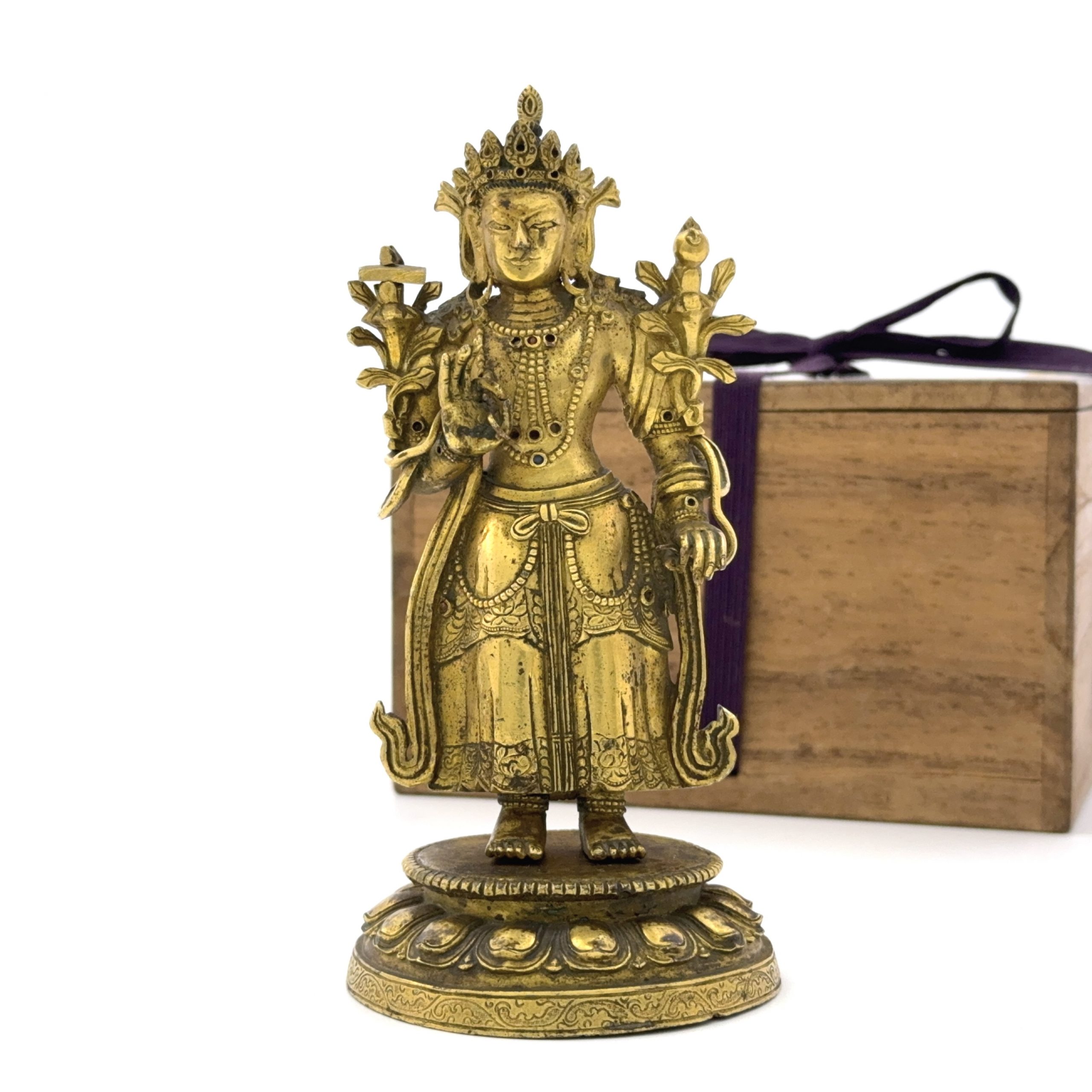 35320	清康煕 銅鎏金 緑度母立像