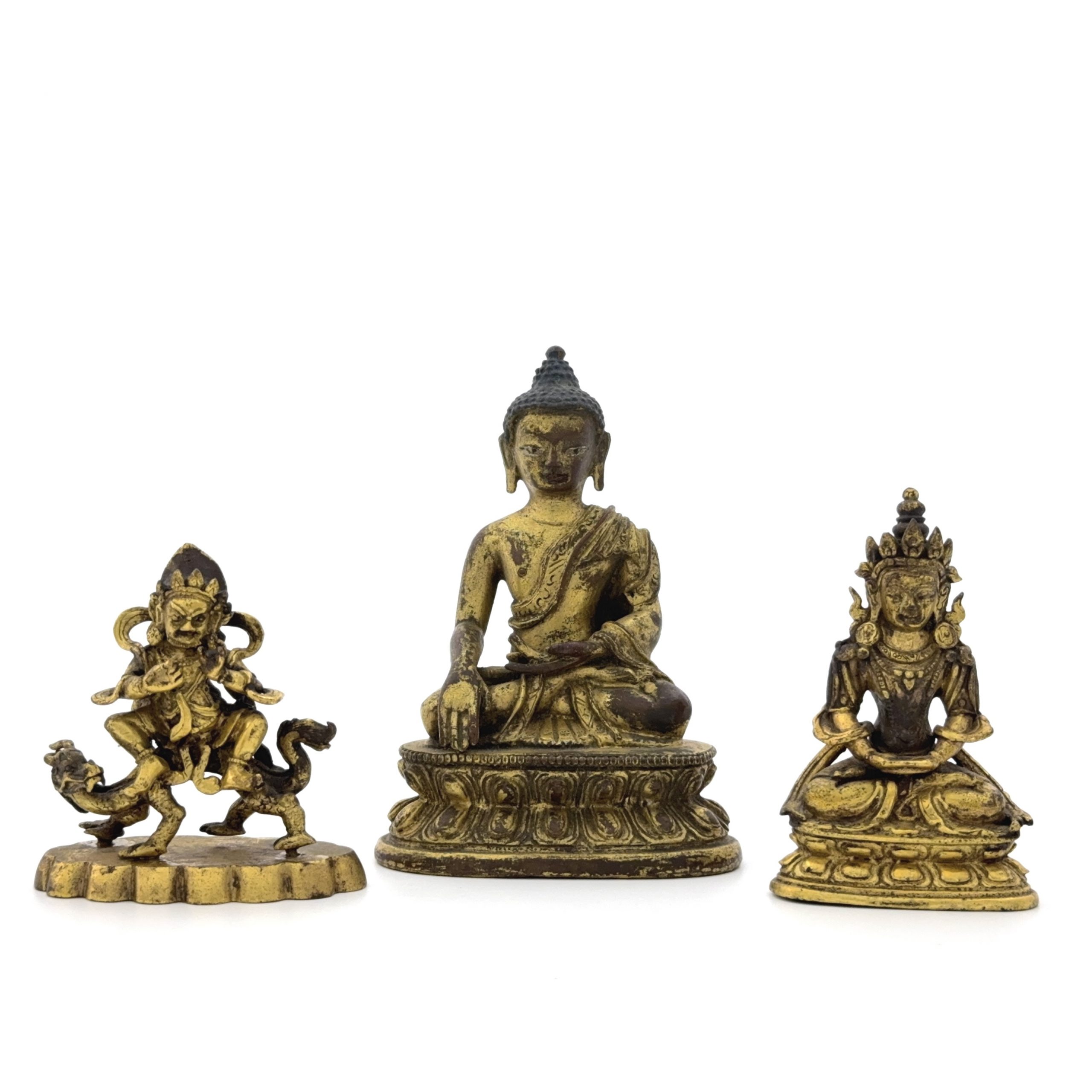 35329	十七/十八世紀 銅鎏金 釈迦牟尼等 計3件