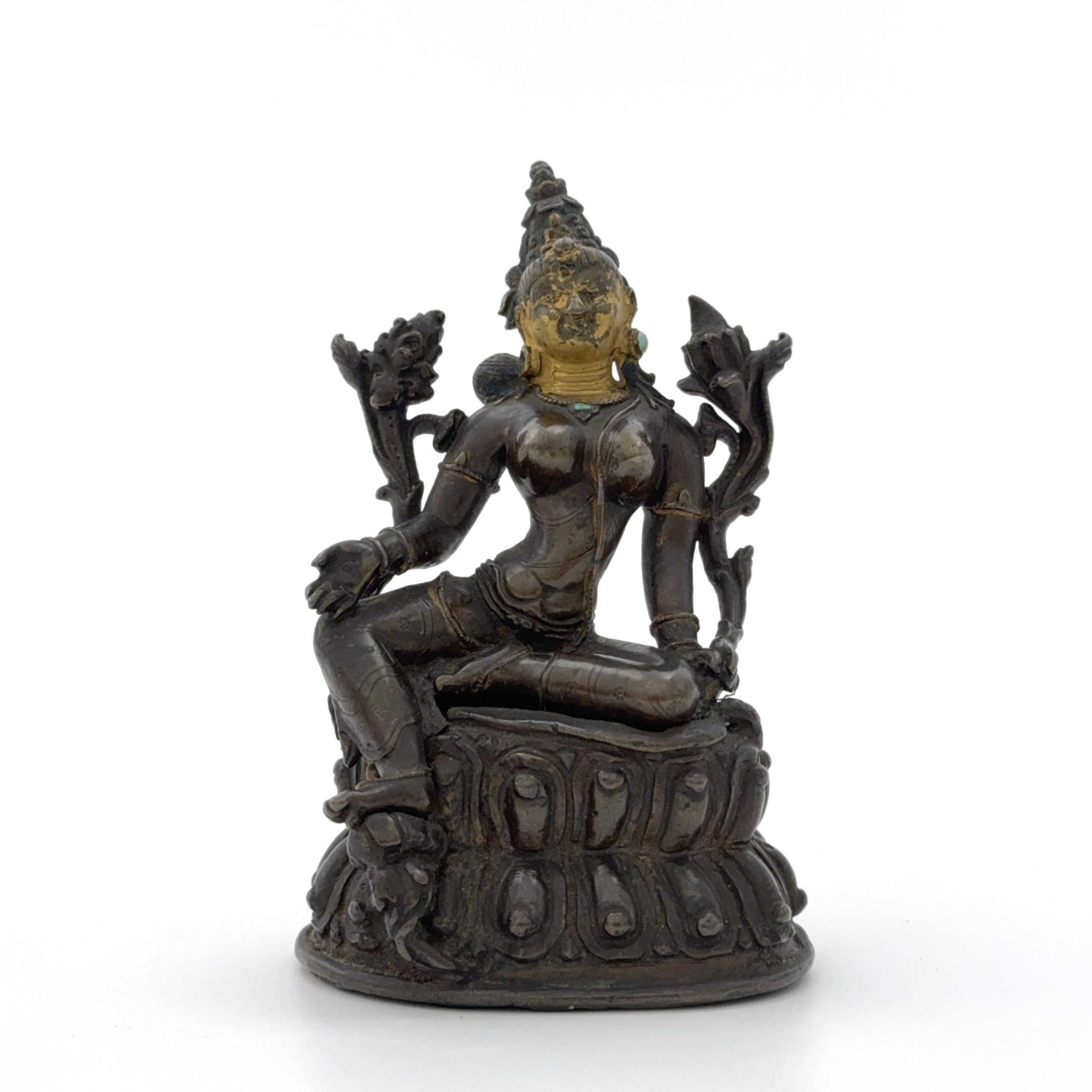 35330	十五/十六世紀 銅 局部鎏金嵌百寶 度母坐像