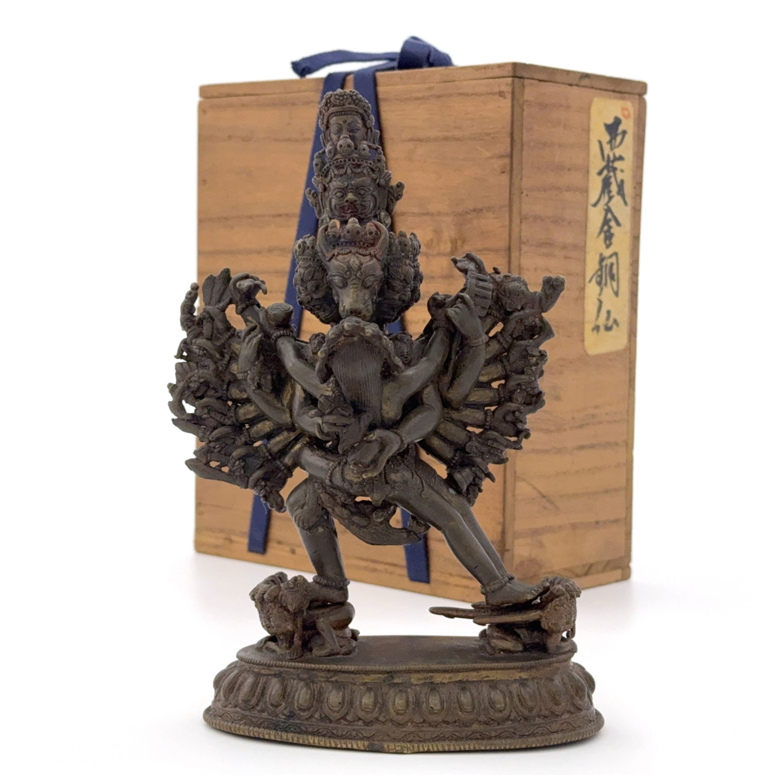 35340	西蔵十六/十七世紀 銅鎏金 大威徳金剛