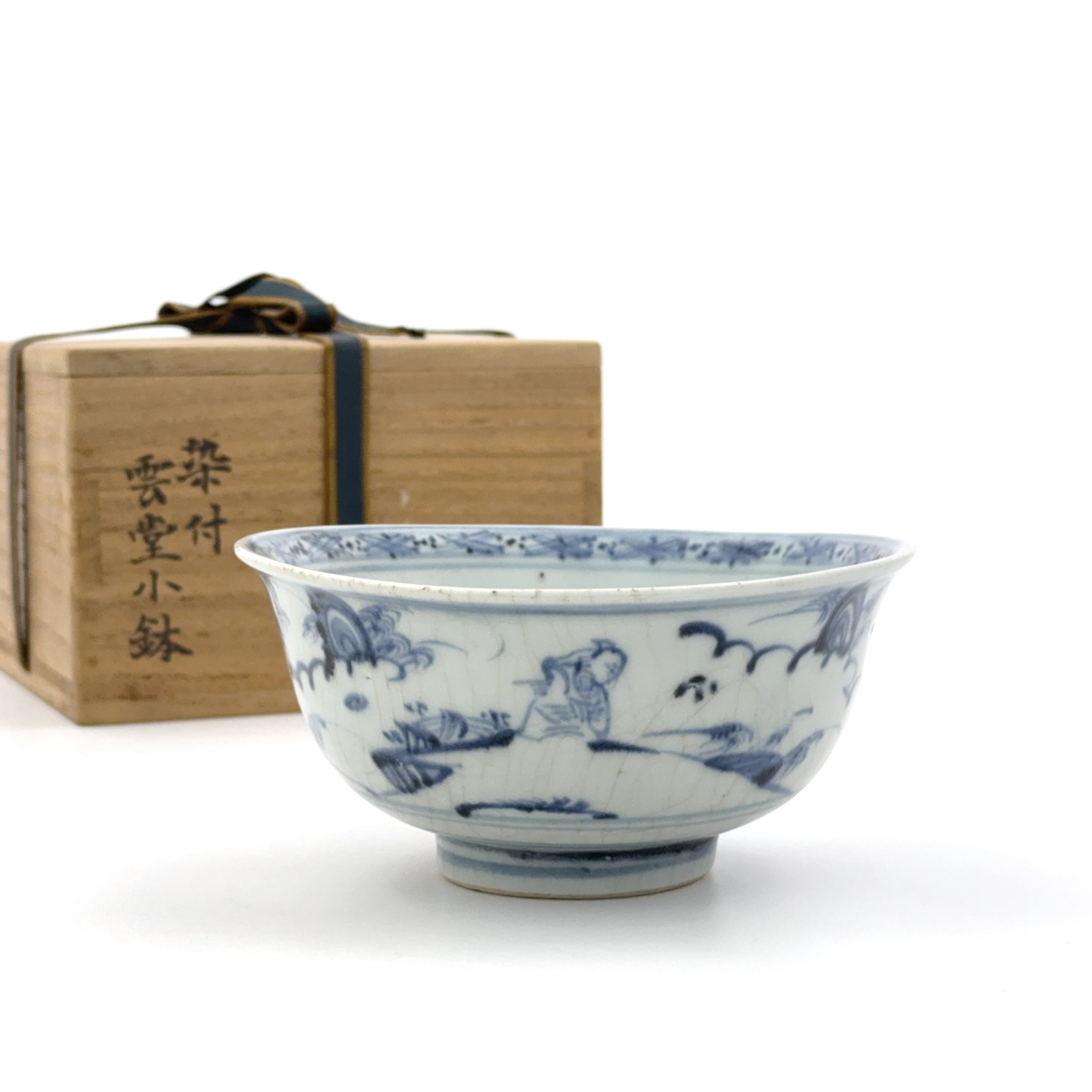 35355	明初 青花 山水人物図 碗