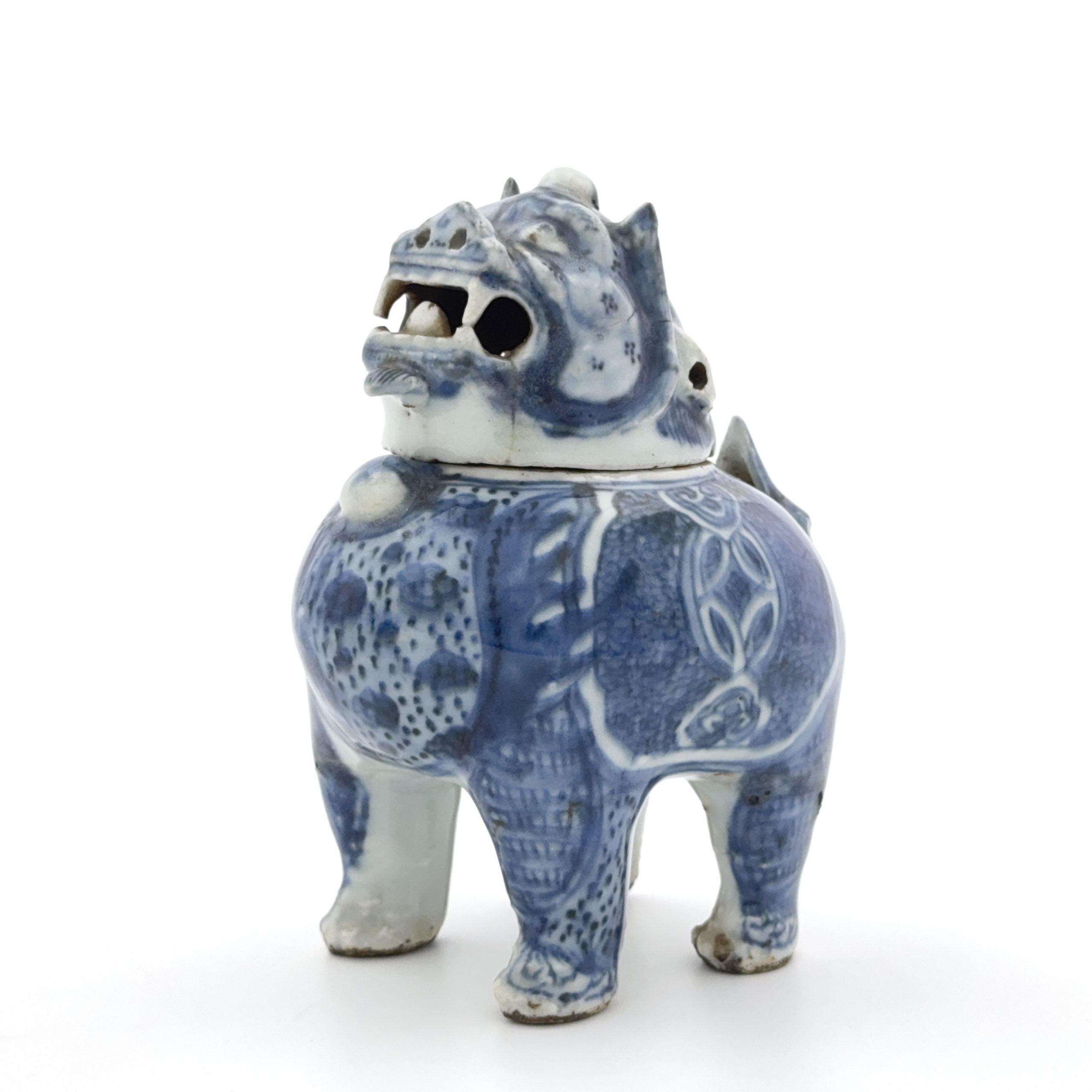 35358	明末 青花 獅子形爐