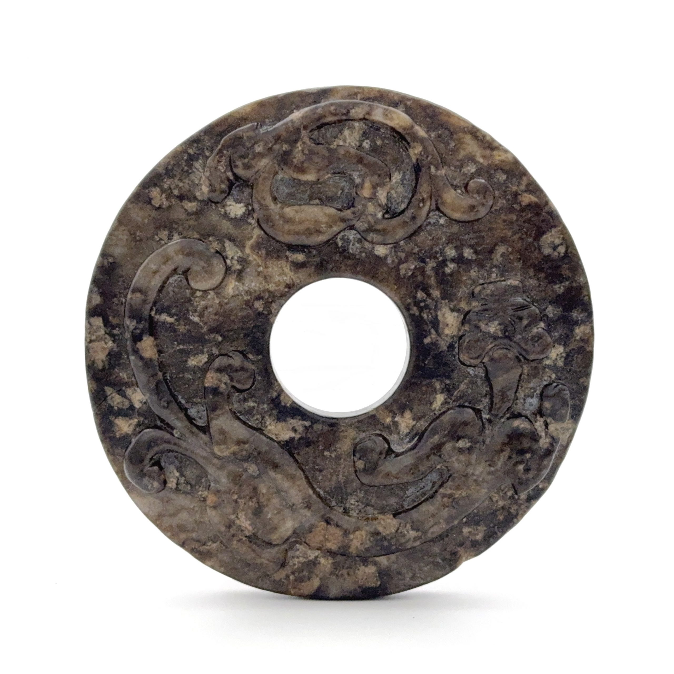 35376	漢 古玉雕 蟠龍紋 玉璧