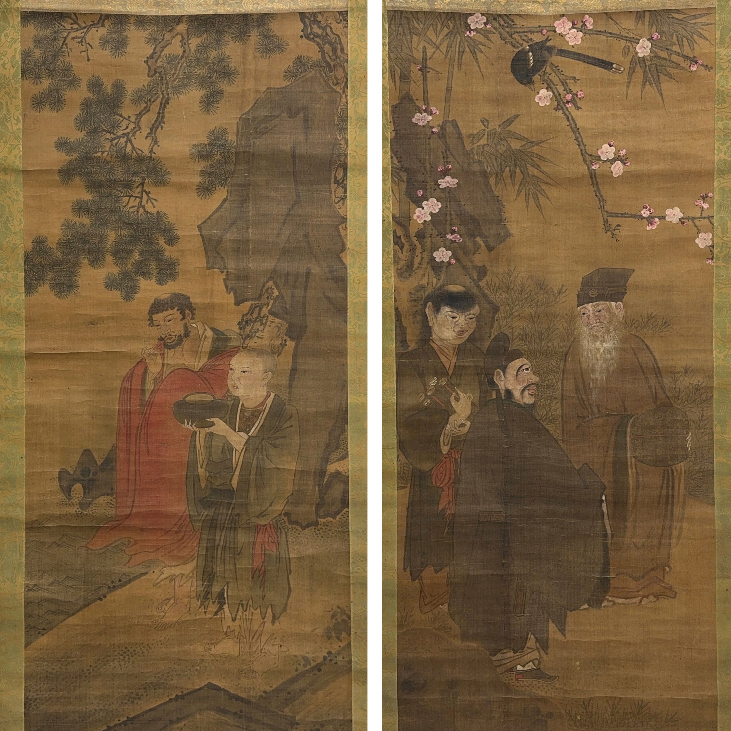 35520	明 出山釈迦図 軸等 計2件	129×57㎝