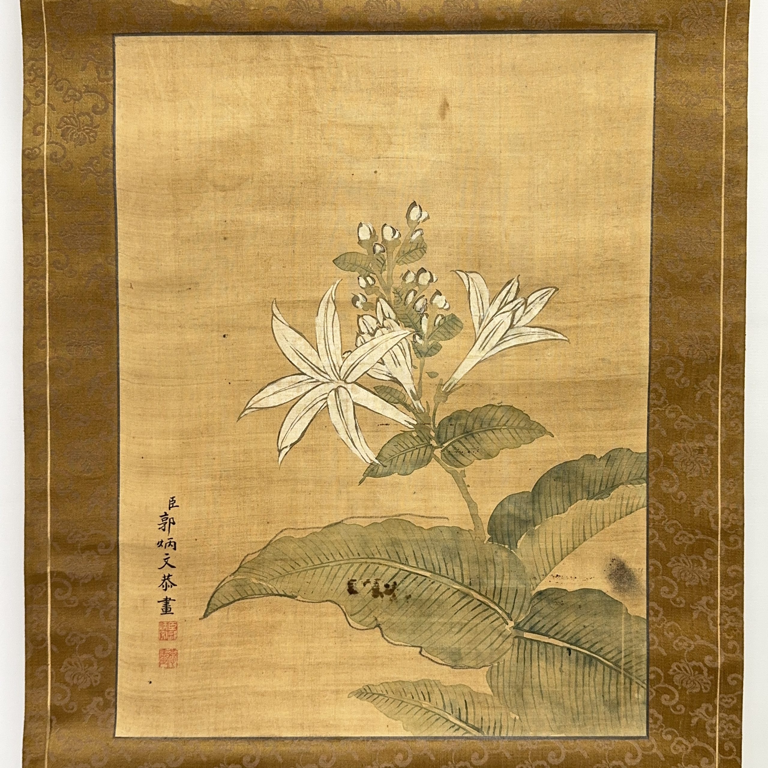 35541	「郭炳文」百合図 軸	38×29㎝