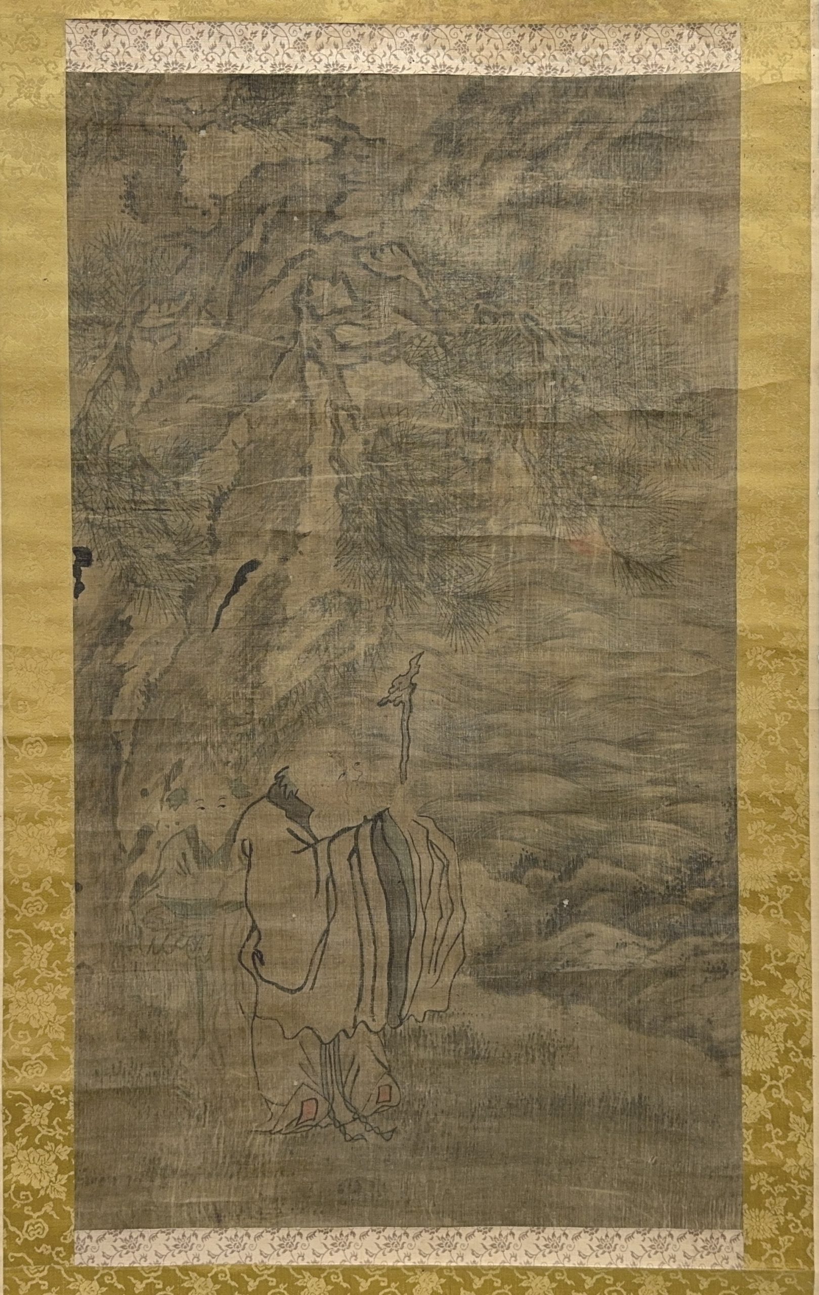 35582	明代 寿老人図 軸	82×47㎝