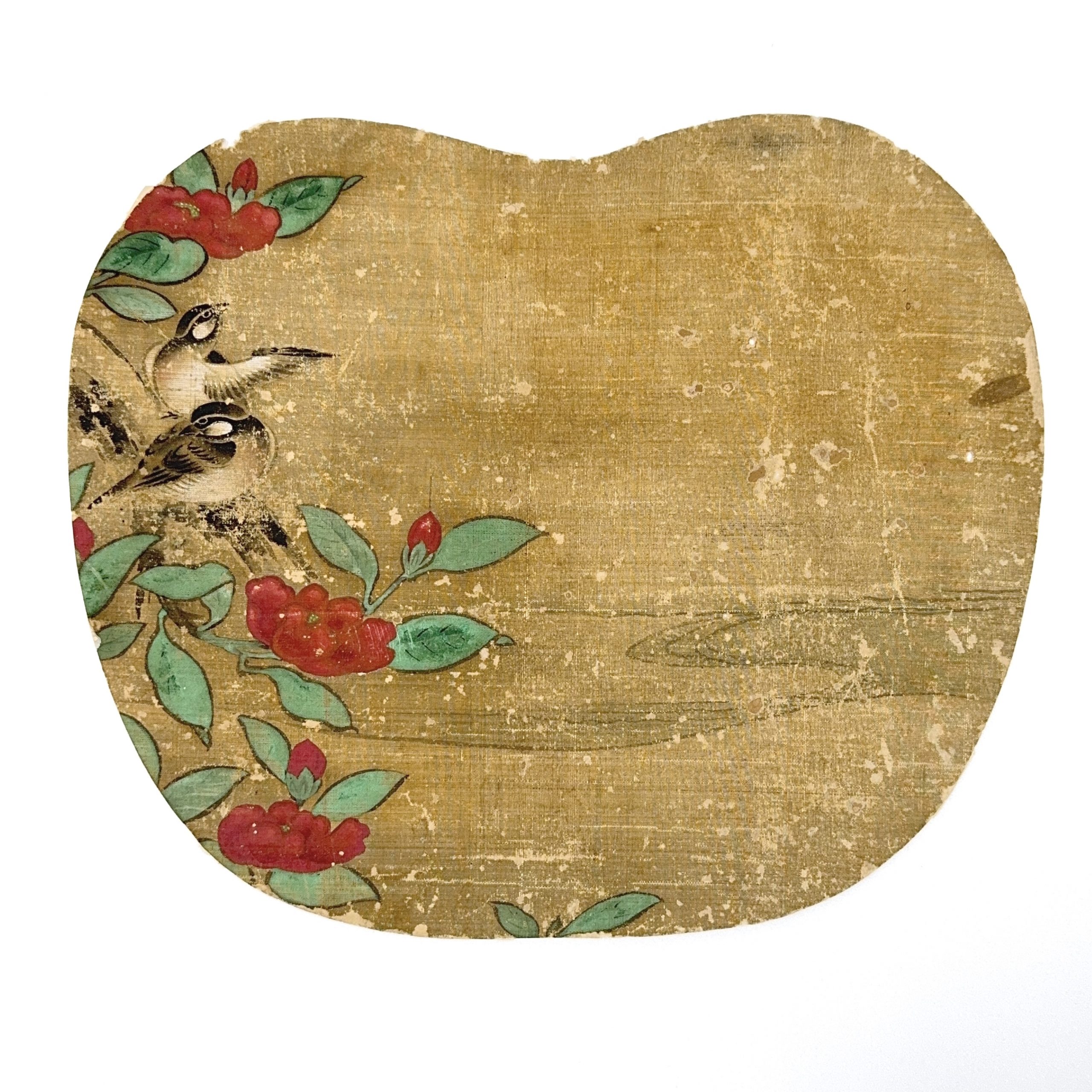 35637	古画 花鳥図 鏡心	23×28㎝