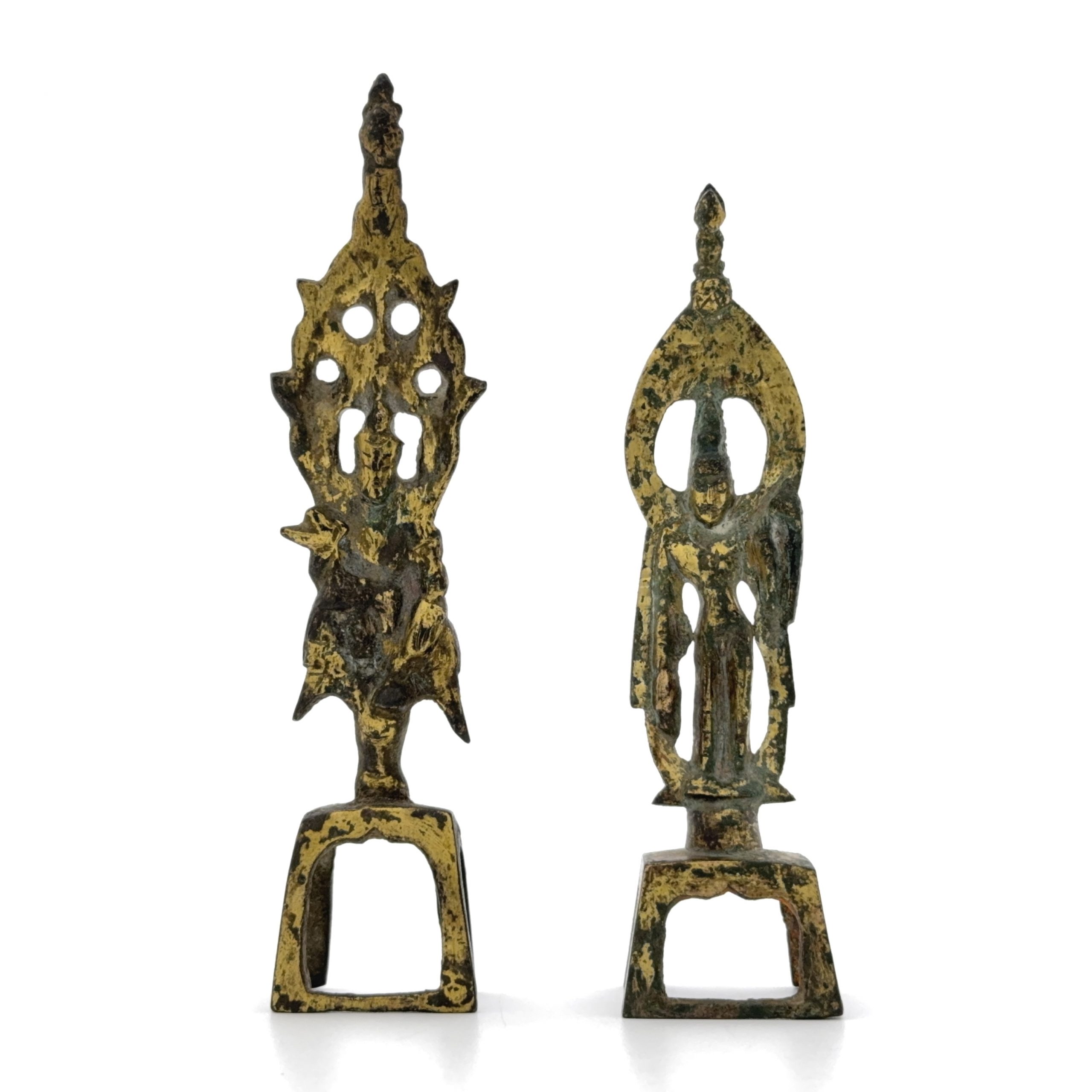 36165	唐 青銅鎏金 観音立像 計2件