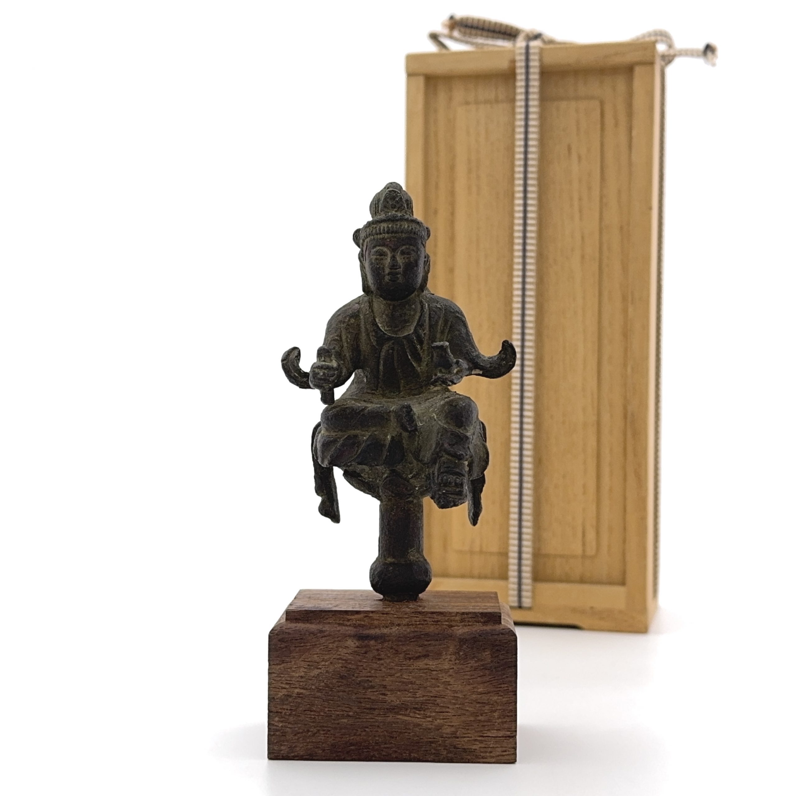 36166	遼或以前 青銅 観音半跏像