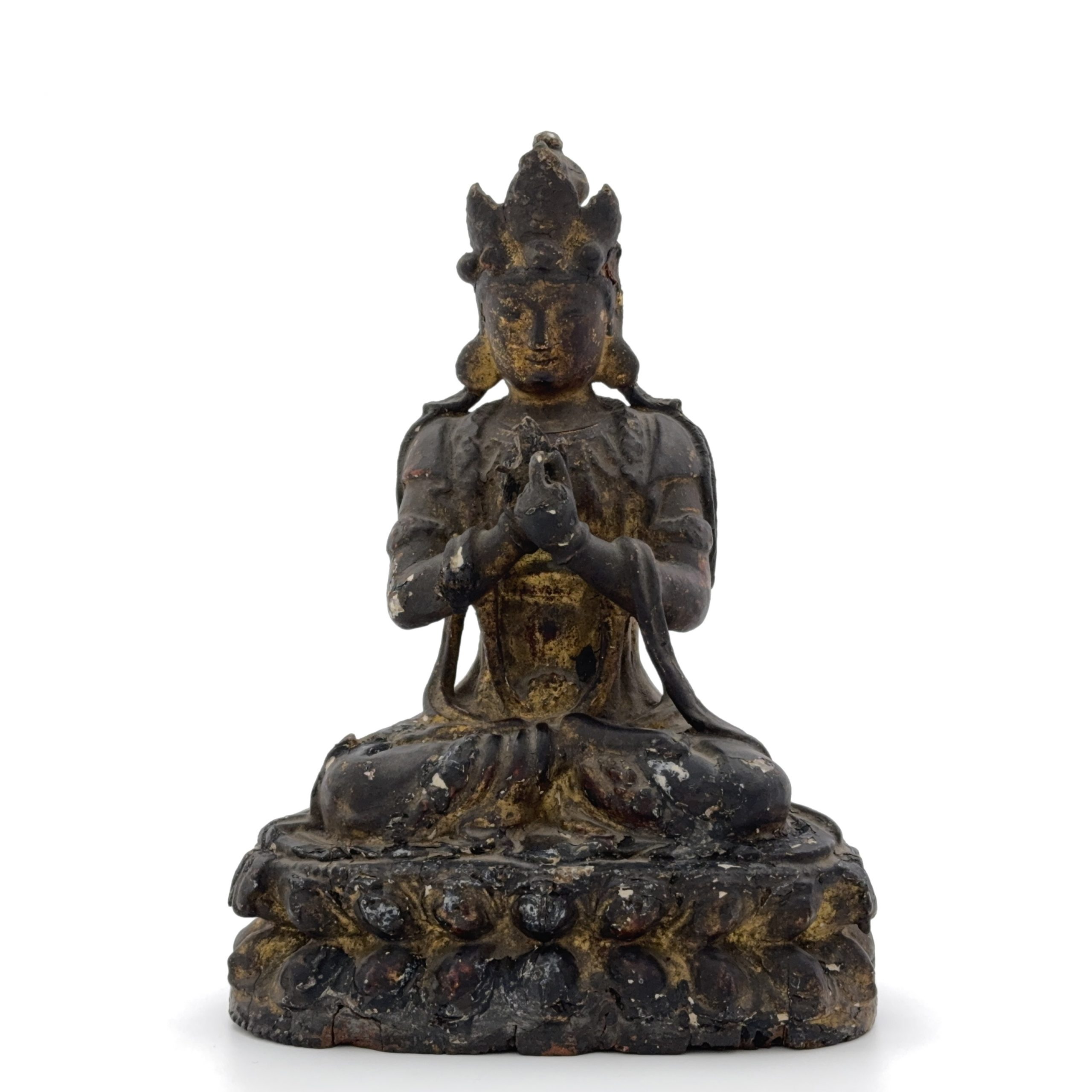 36171	清初 木雕漆金 菩薩坐像