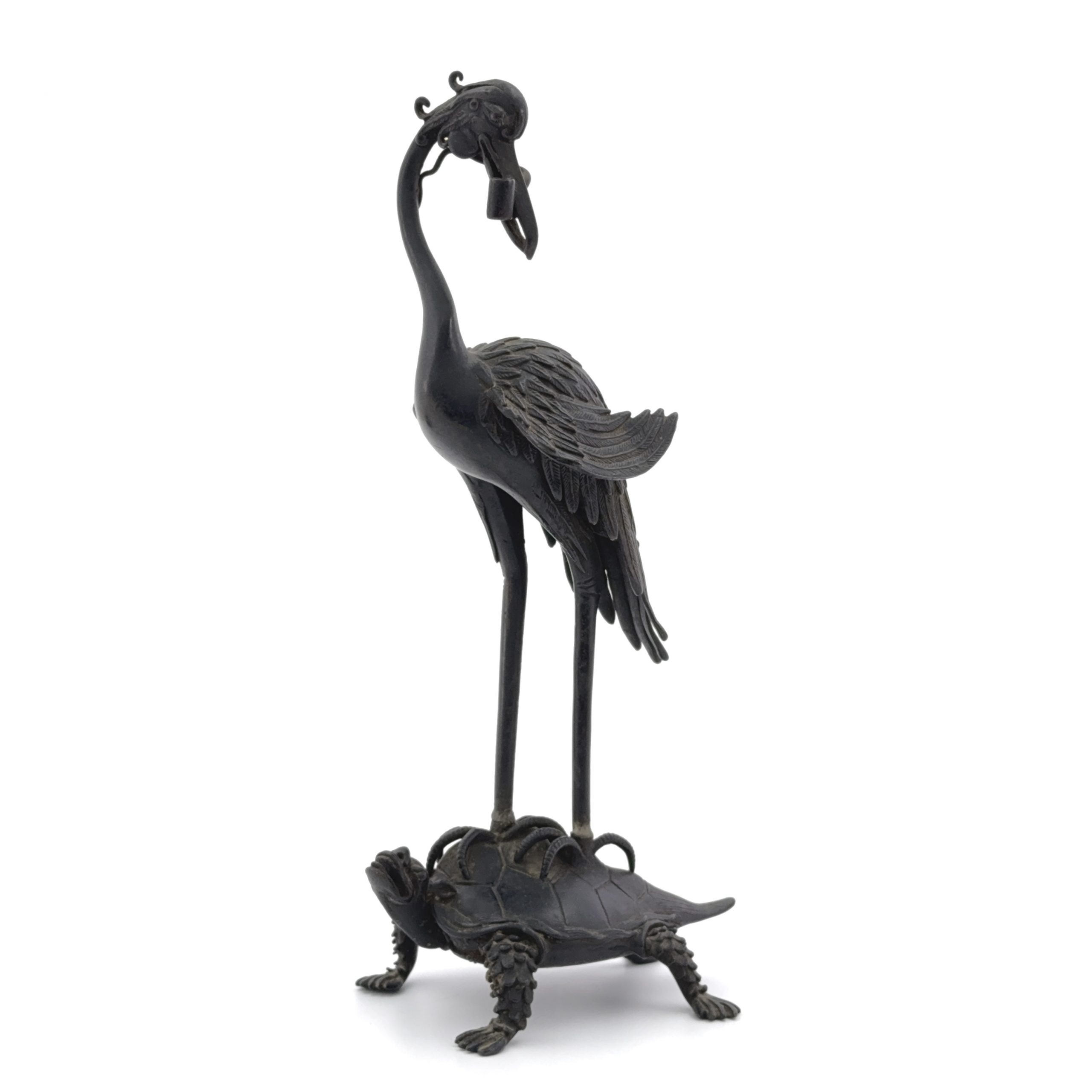 36223	銅 鶴亀形 燭台