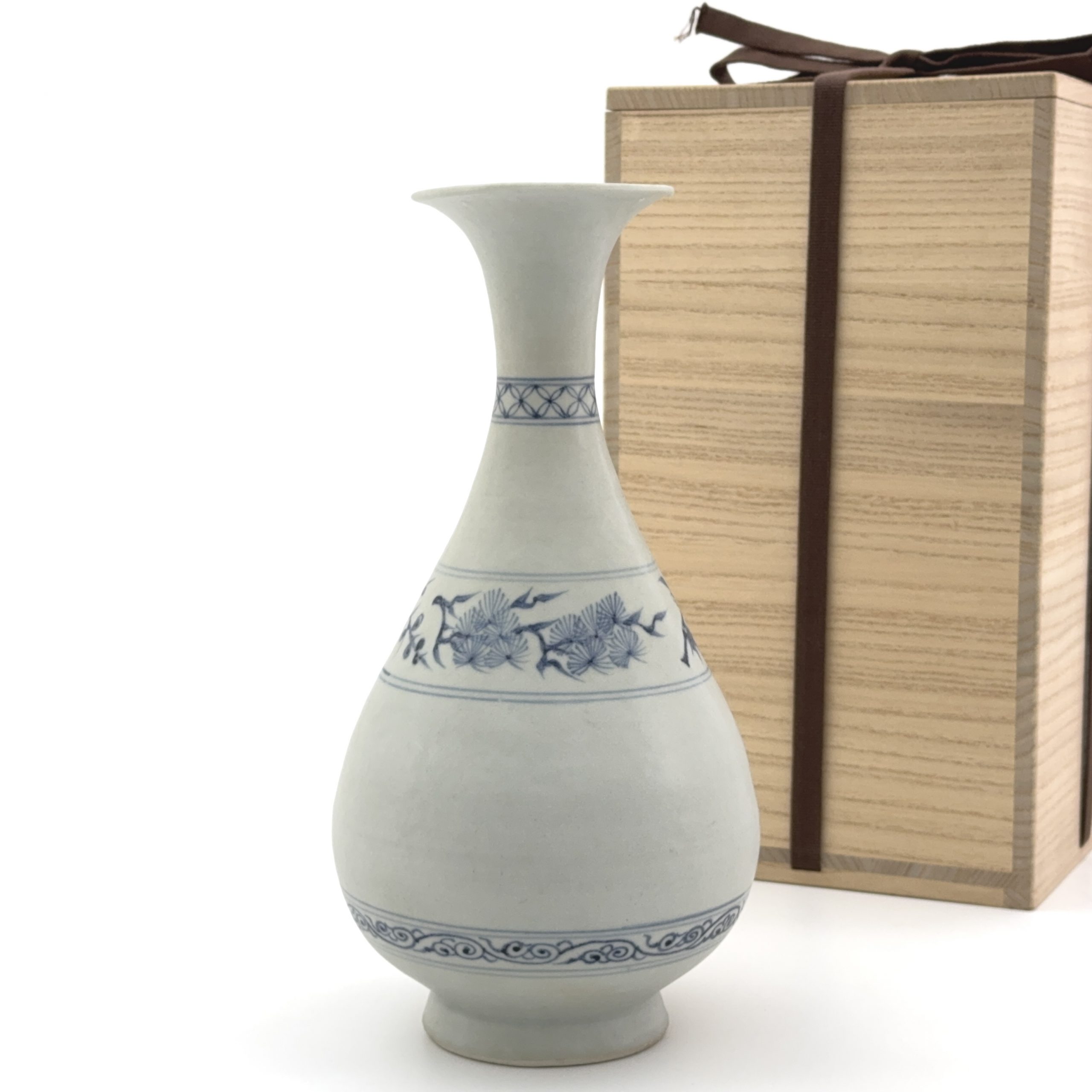 36255	元 青花 松竹梅図 玉壺春瓶