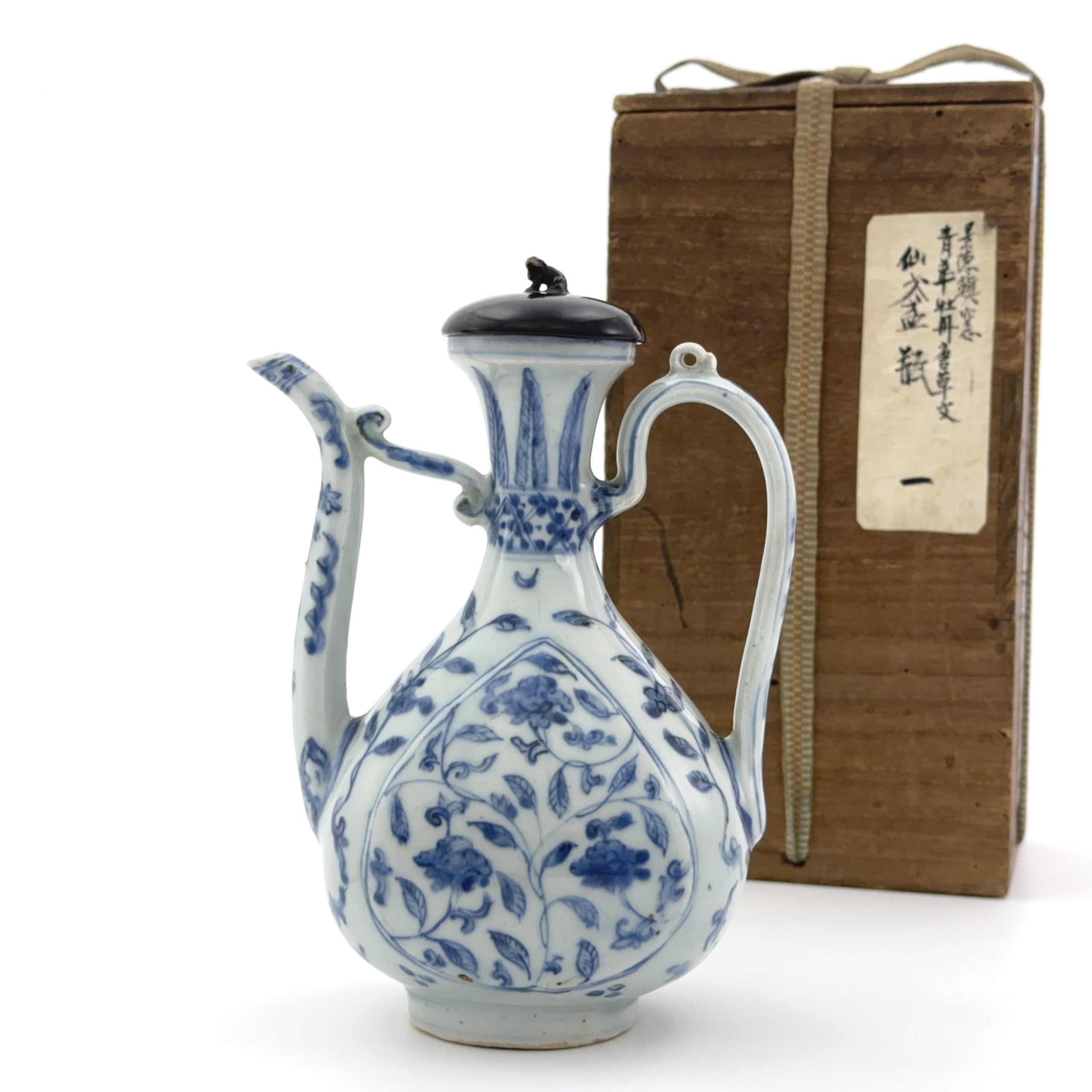 36258	明 在銘 青花 花図 執壺