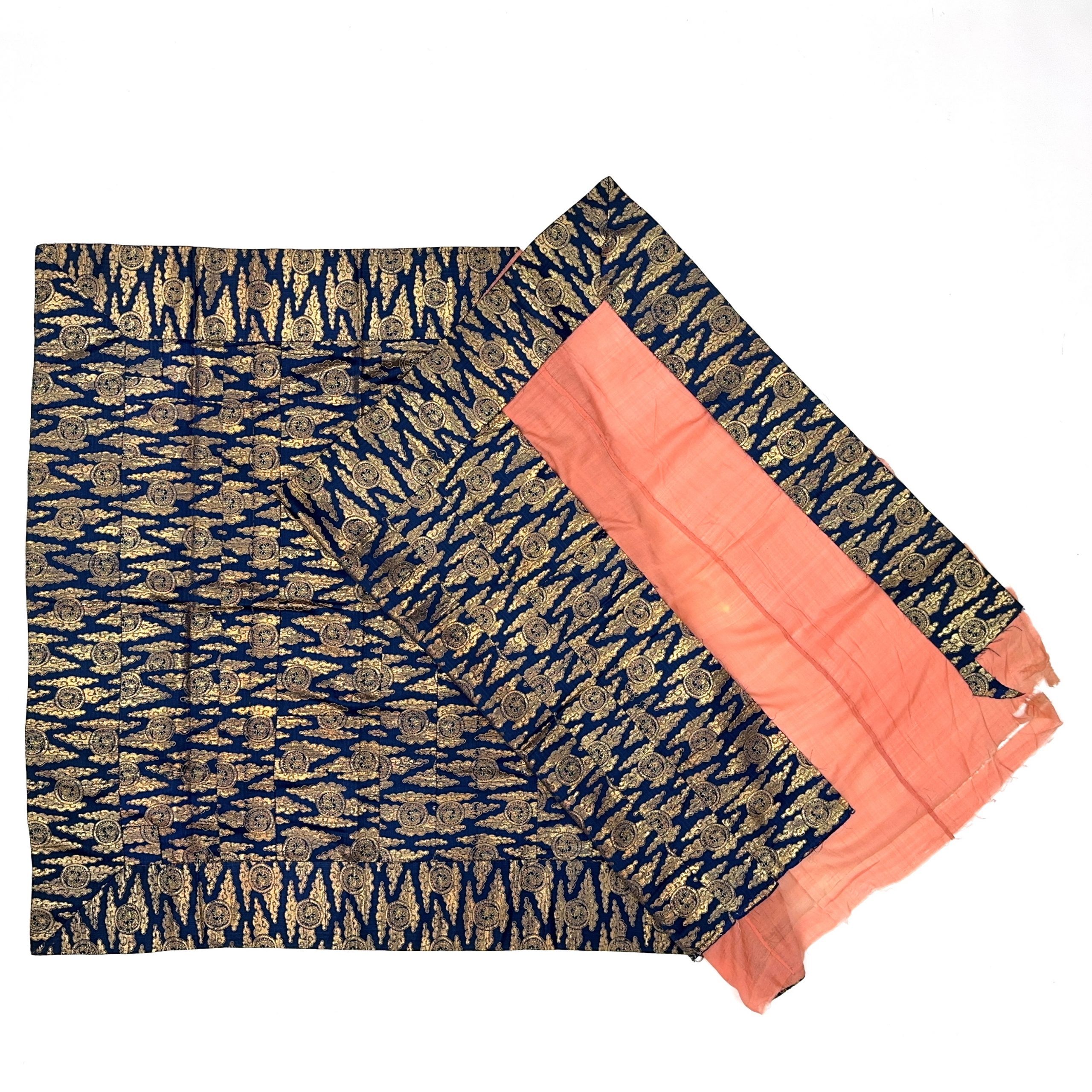 36277	清 藍地雲龍紋 錦 袈裟	117×208㎝