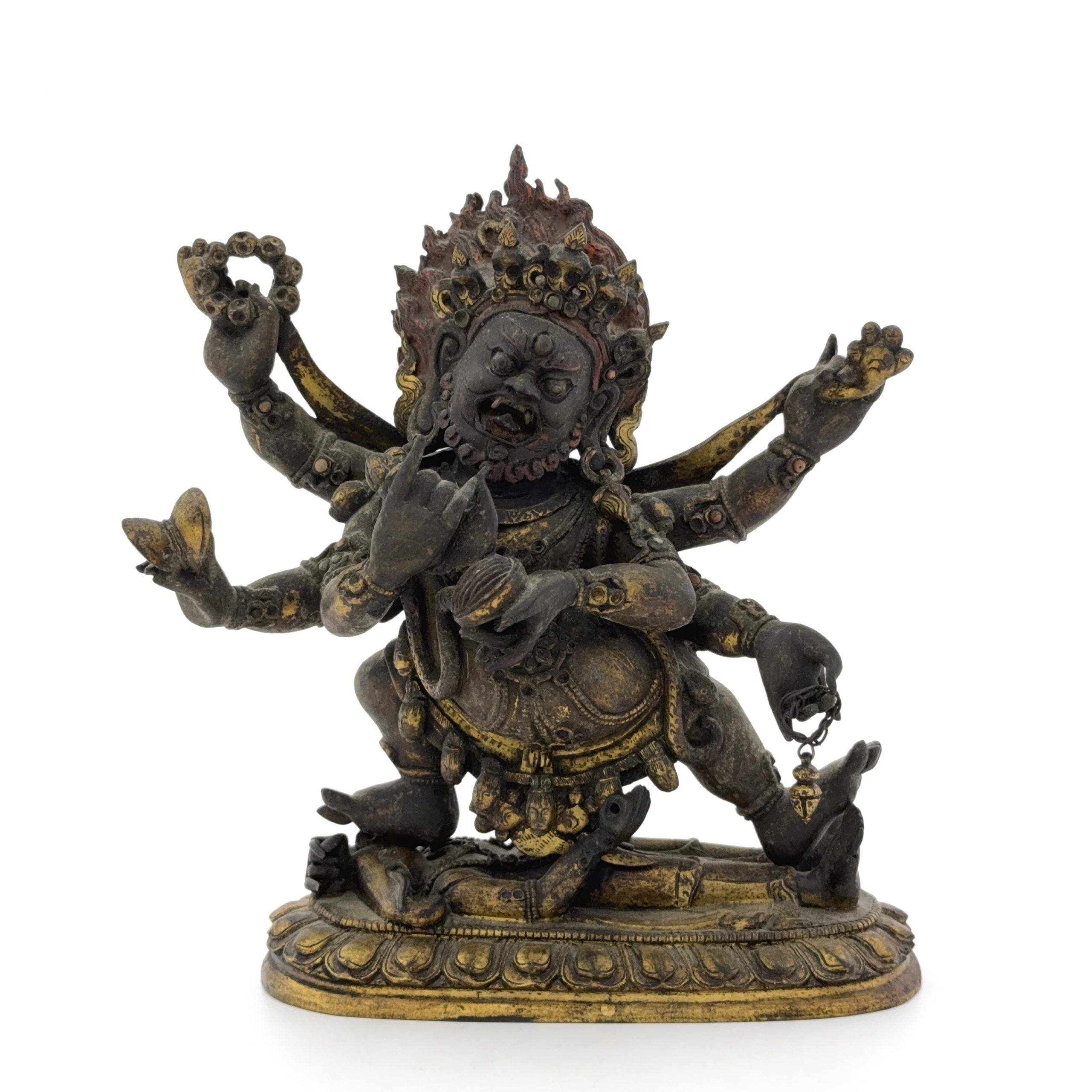 36282	西蔵十八世紀 銅鎏金 大威徳金剛