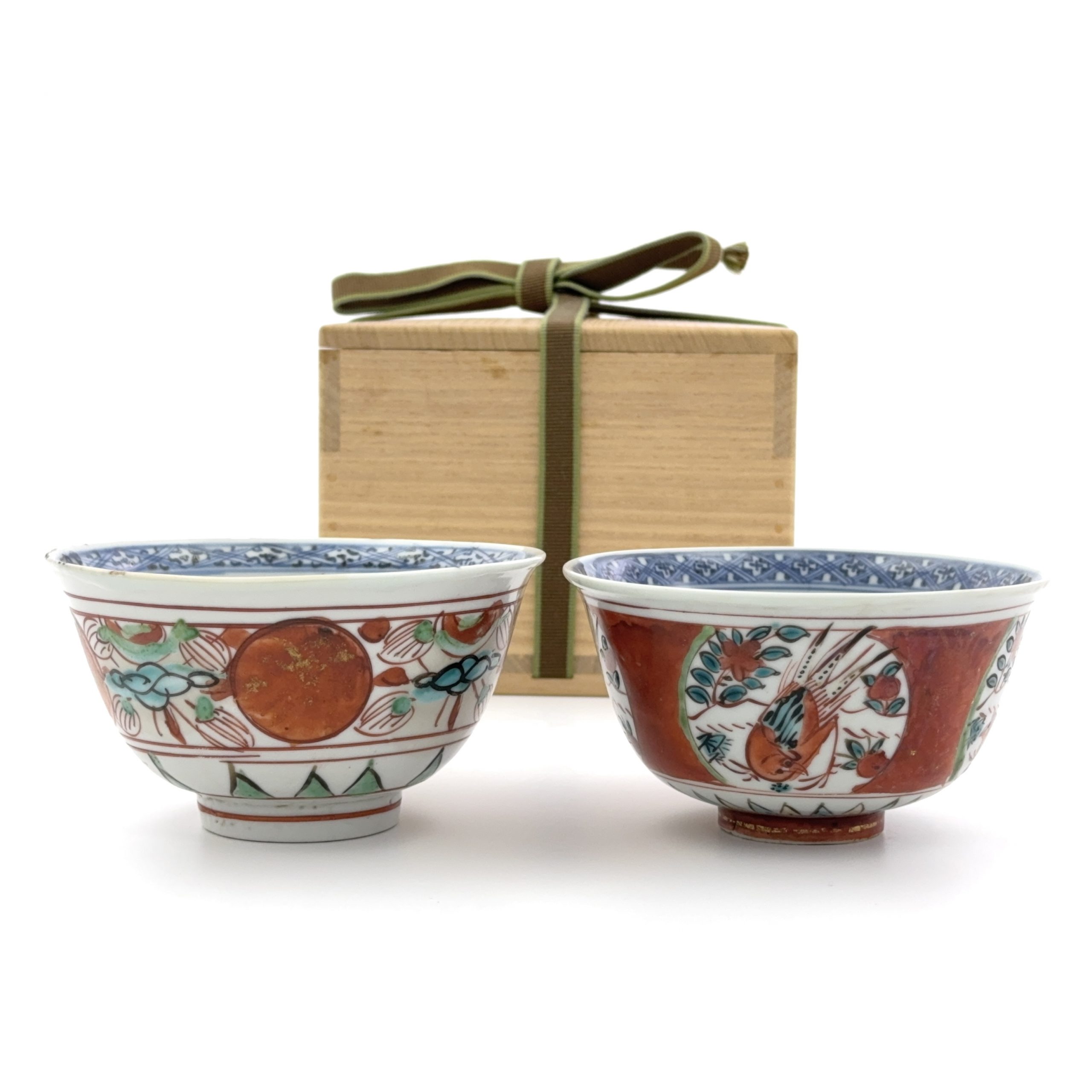 36047	明 金襴手 花鳥紋 碗等 計2件　