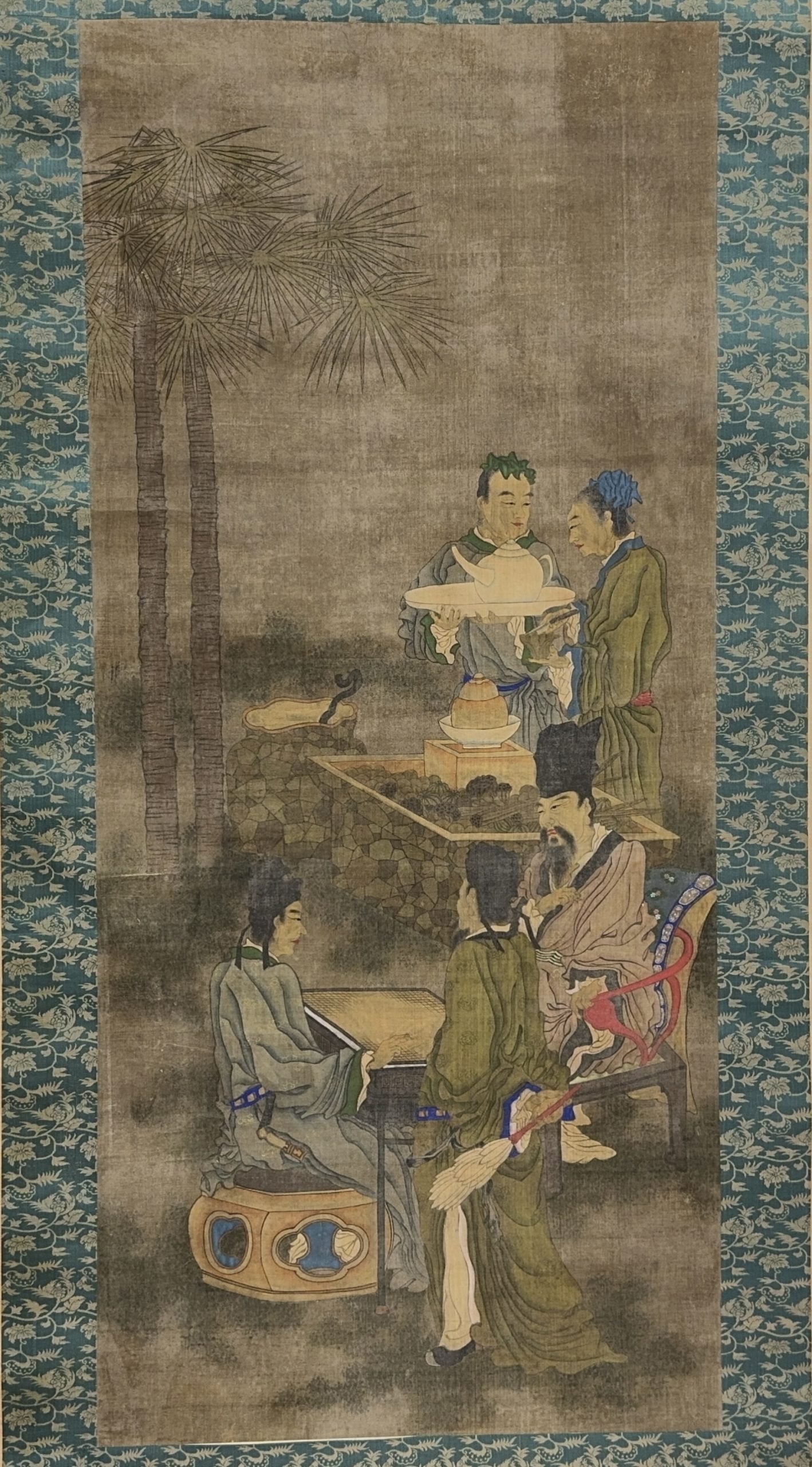 36561	明 古画 人物図 軸	130×57㎝