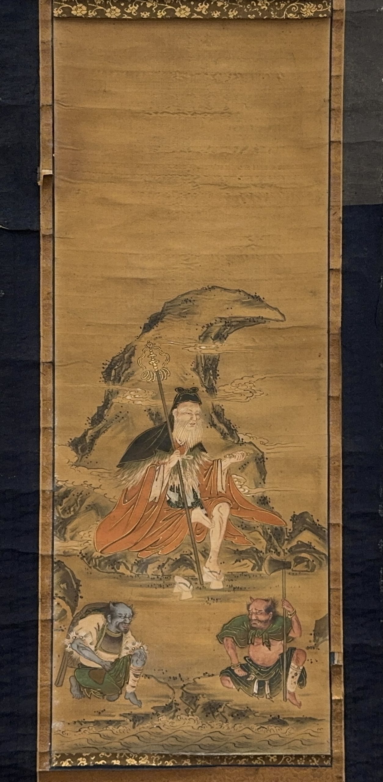 36587	古画 佛画 軸	71×27㎝