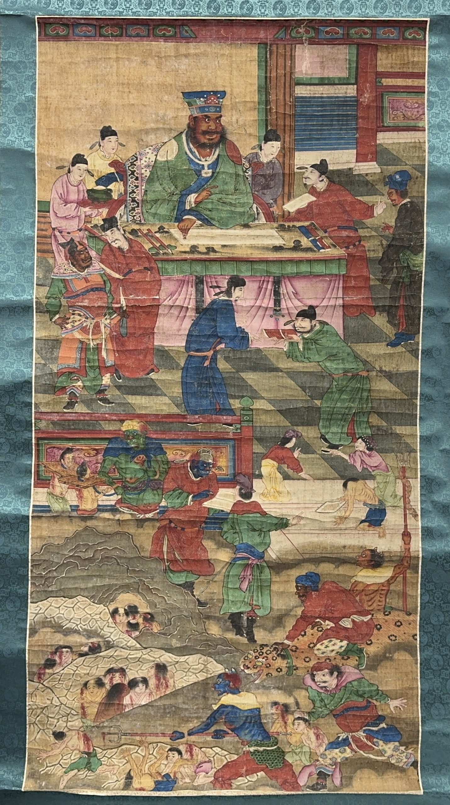 36597	古画 大王図 軸	170×85㎝